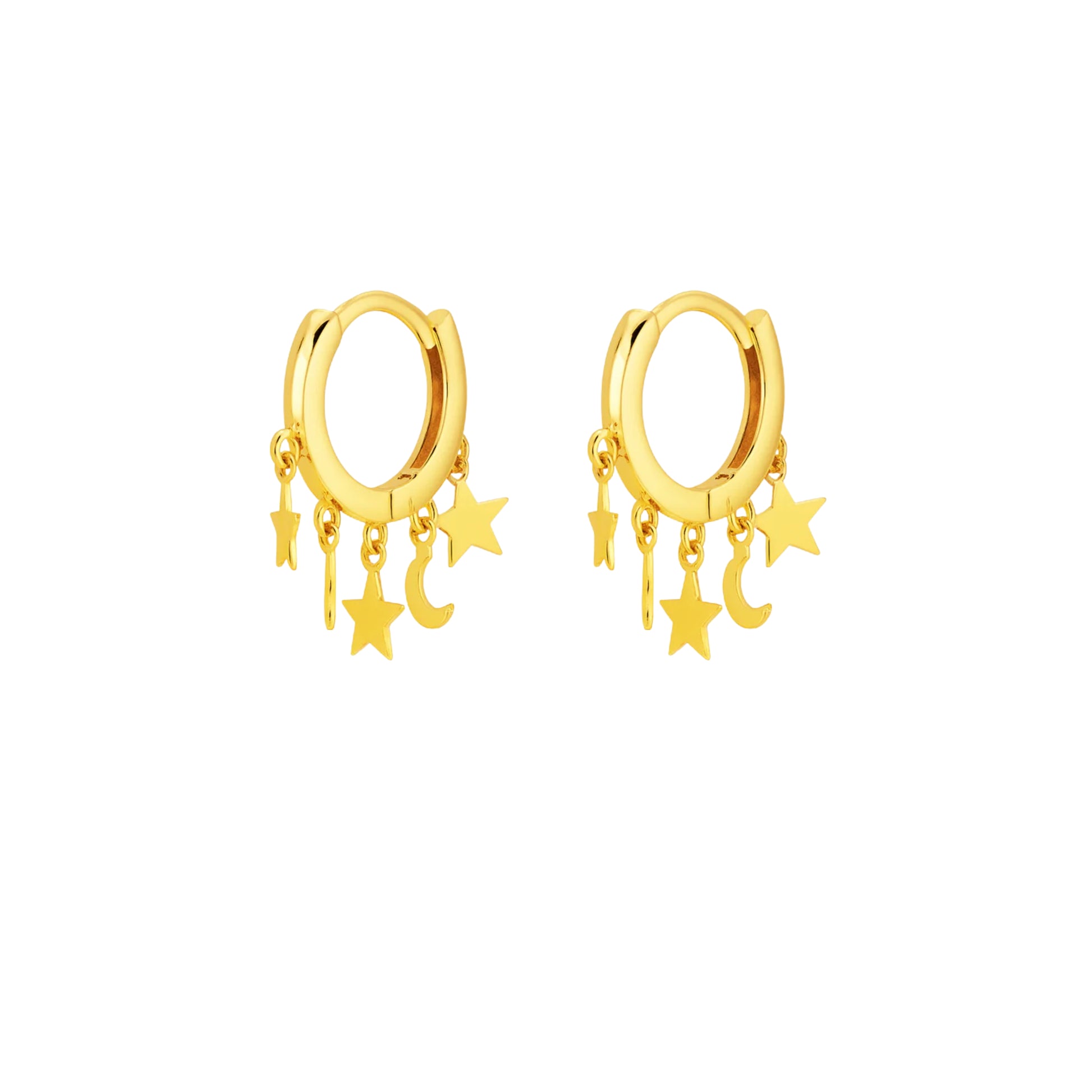 Coppia di Orecchini Stella / Luna in Argento 925 - Les Folies