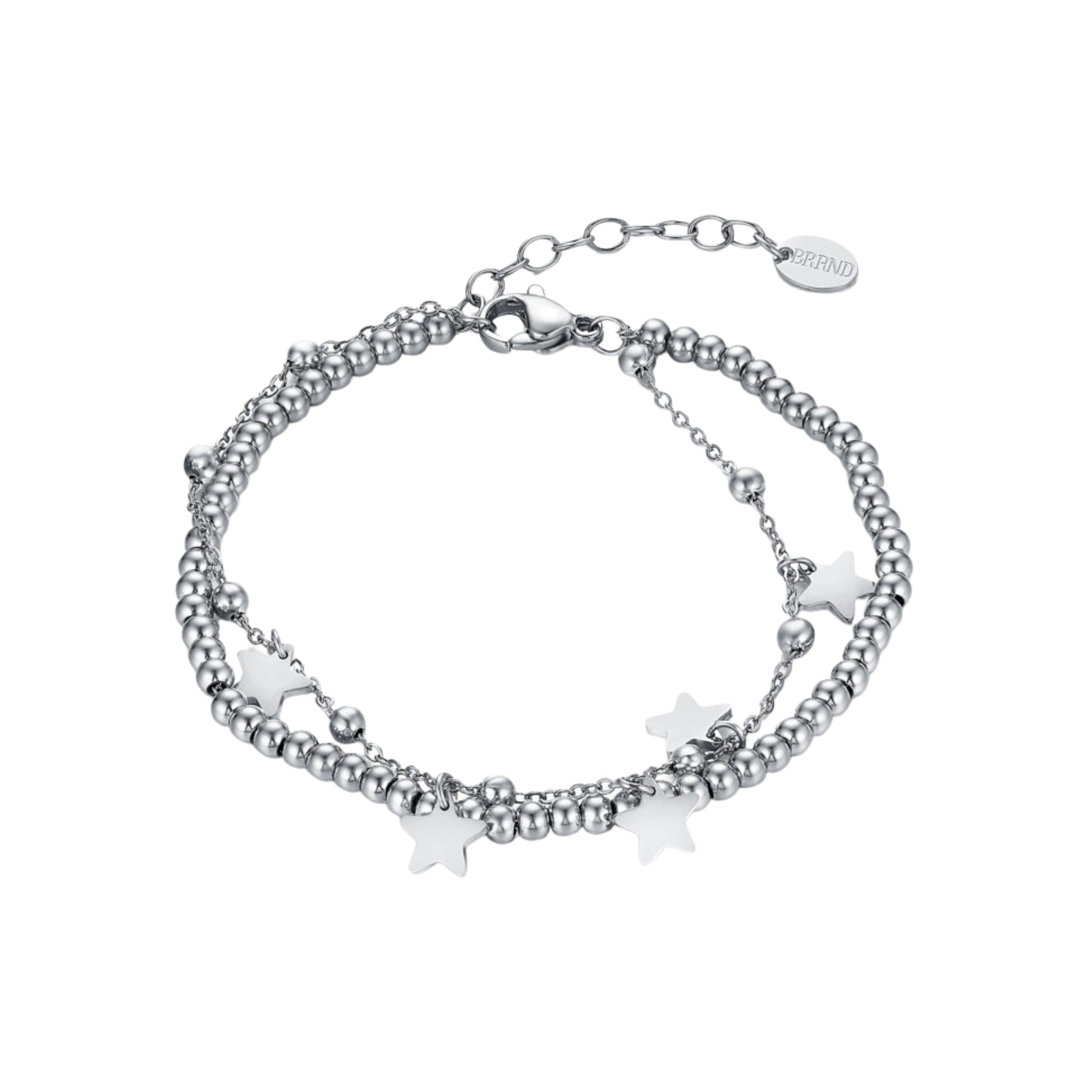 Bracciale Pallini con Stelle_AcciaioInox "BRAND"