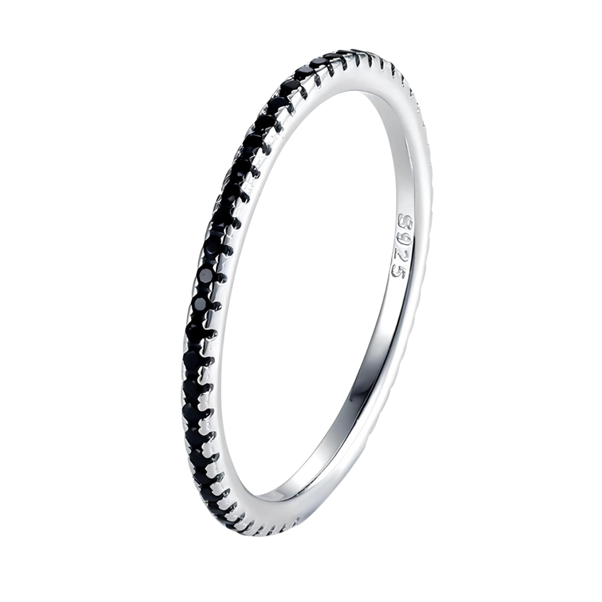 Anello Veretta Nero in Argento 925 - Les Folies