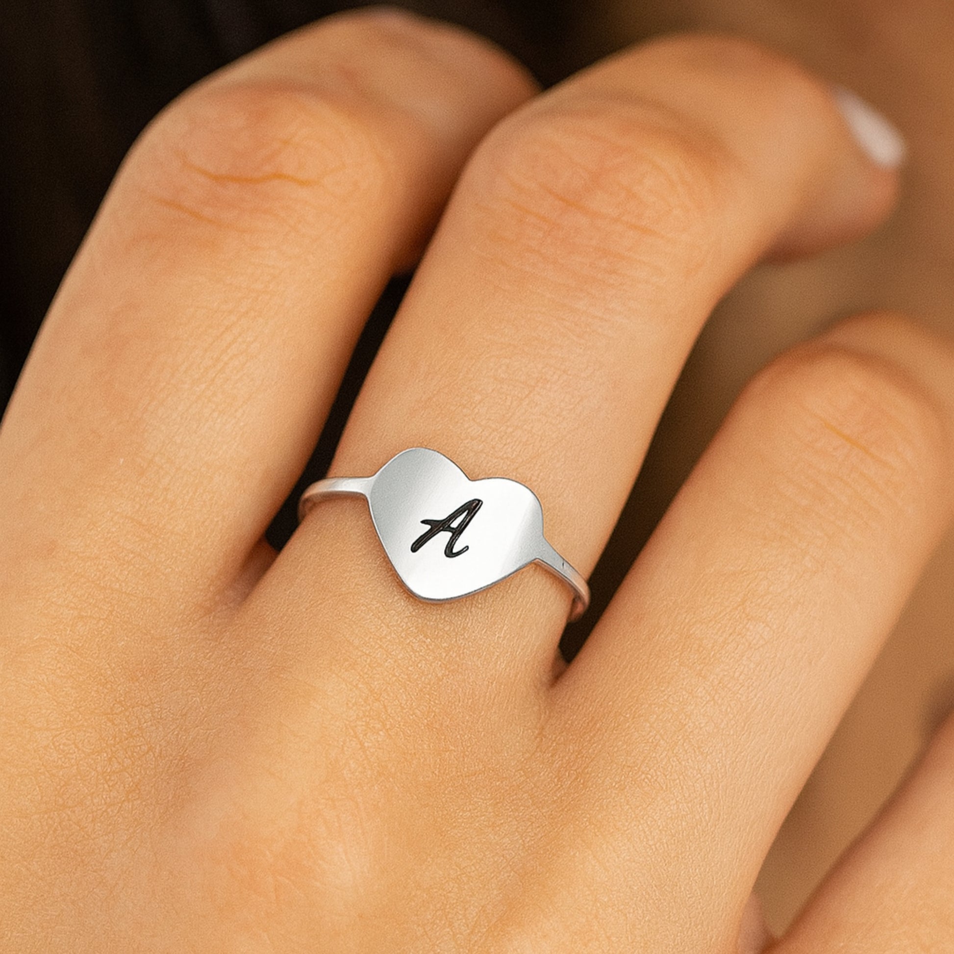 Heart Letter Ring