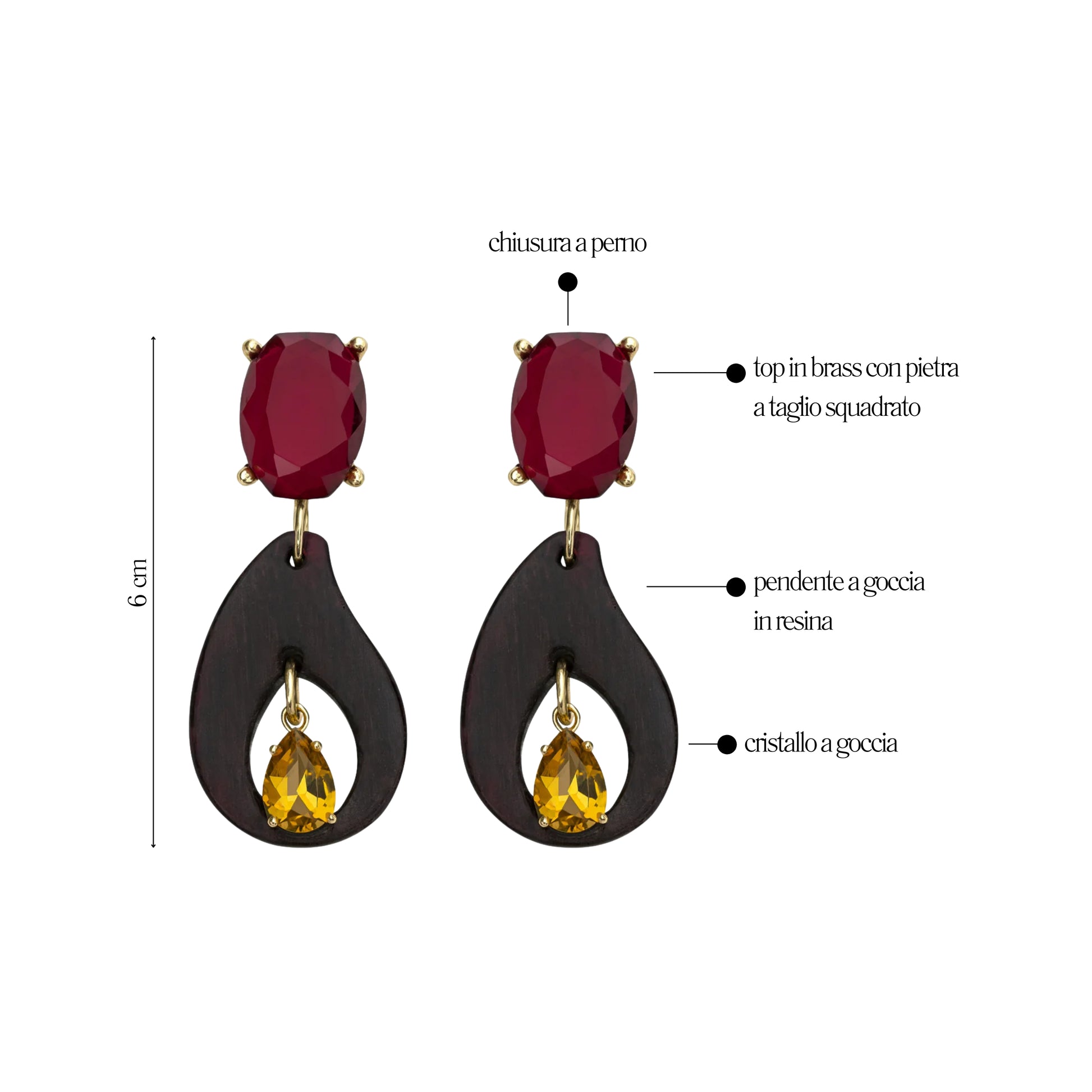 Orecchini Granata - You B'jou by Barbieri