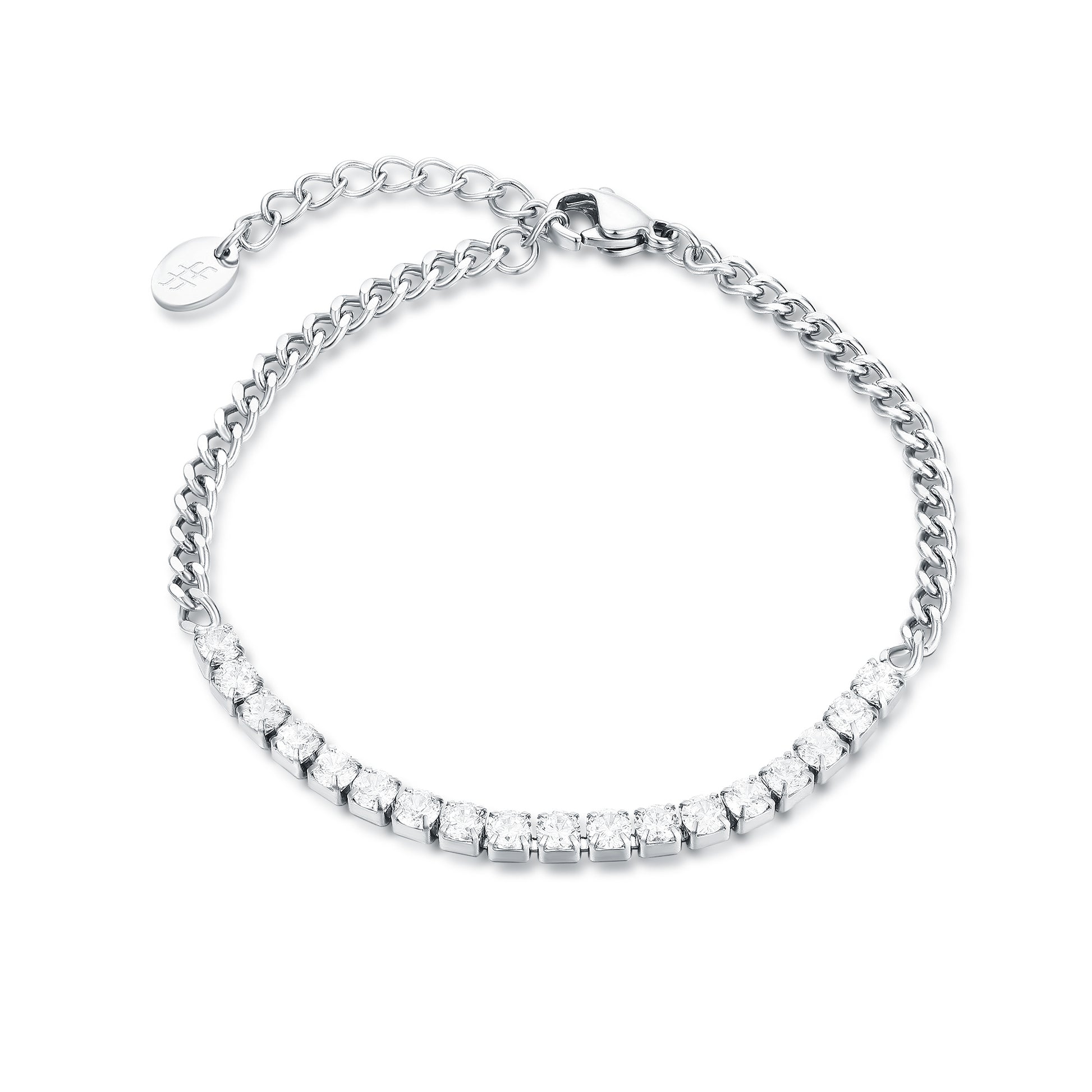 Bracciale tennis con catena grumetta