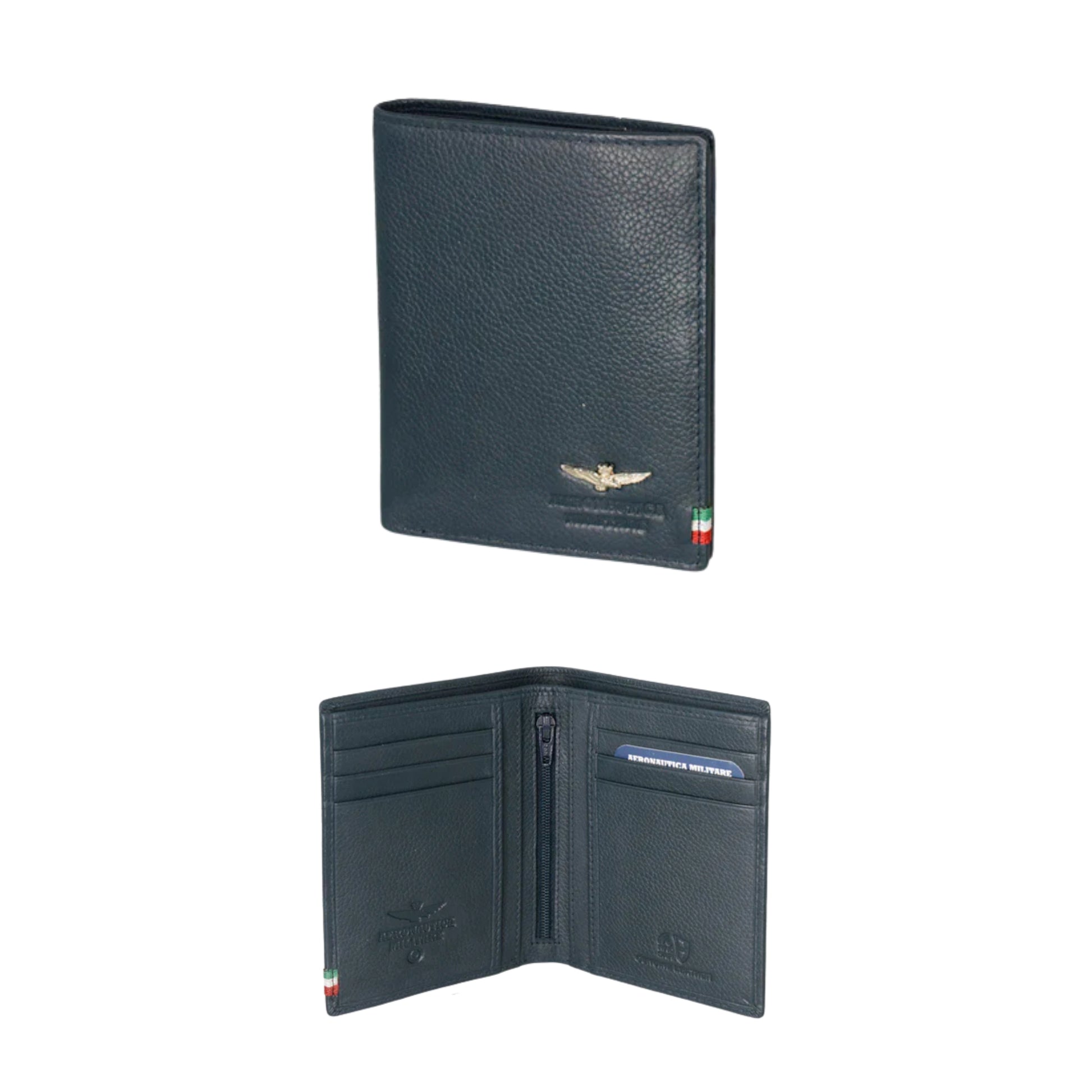 Portafoglio Verticale in Vera Pelle Flag - Aeronautica Militare