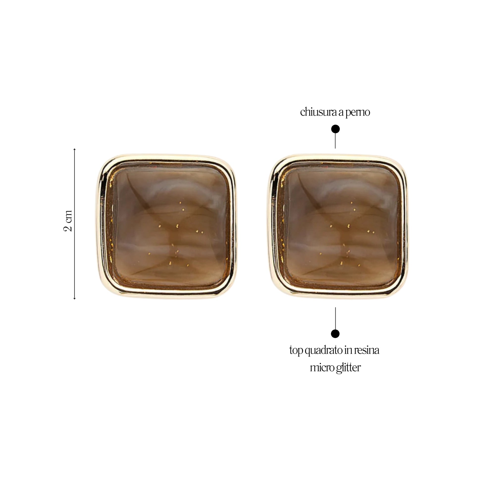 Orecchini Carrè Glitter - You B'jou by Barbieri