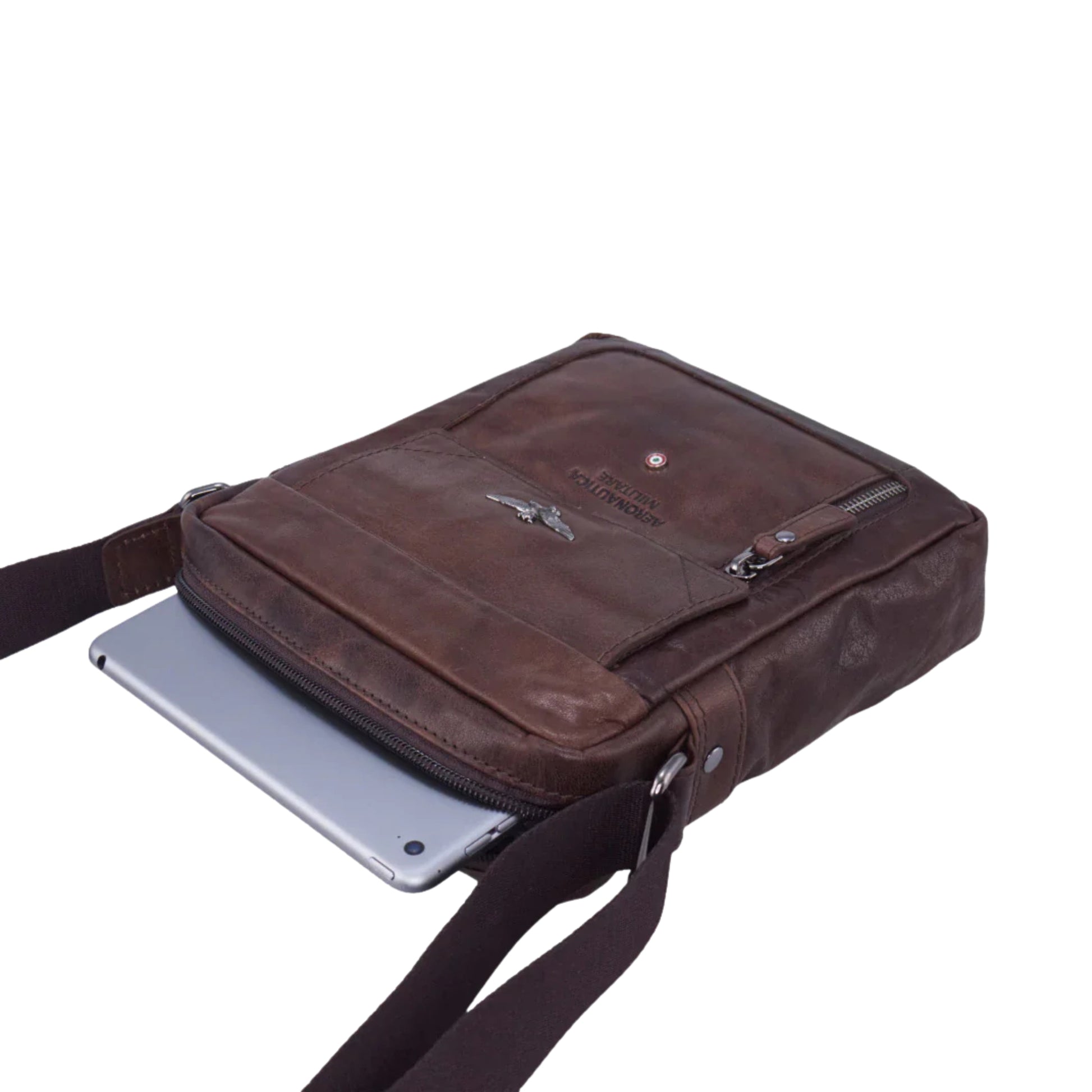 Tracolla Porta Tablet in Vera Pelle Vintage - Aeronautica Militare