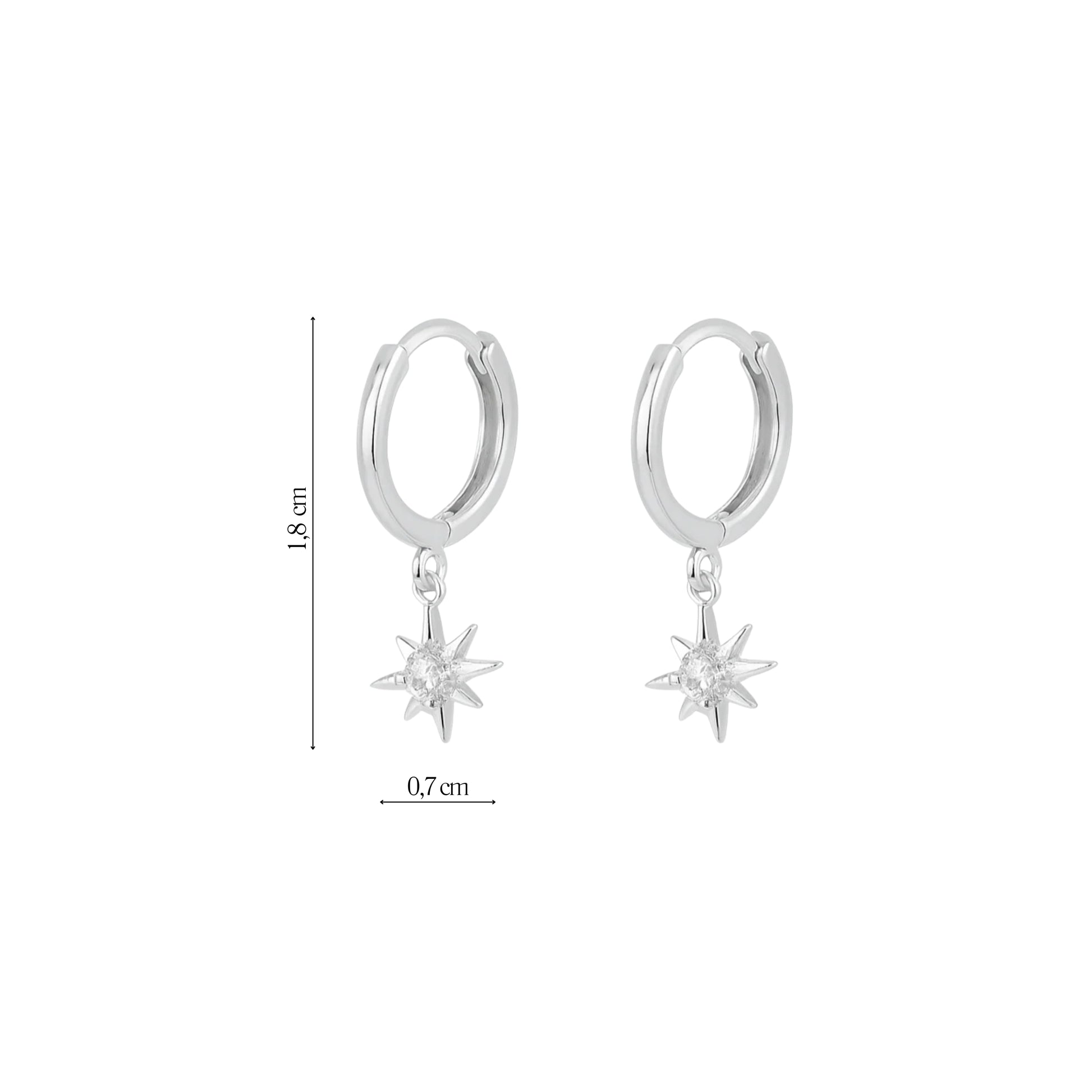 Coppia di Orecchini Stella Polare in Argento 925 - Les Folies