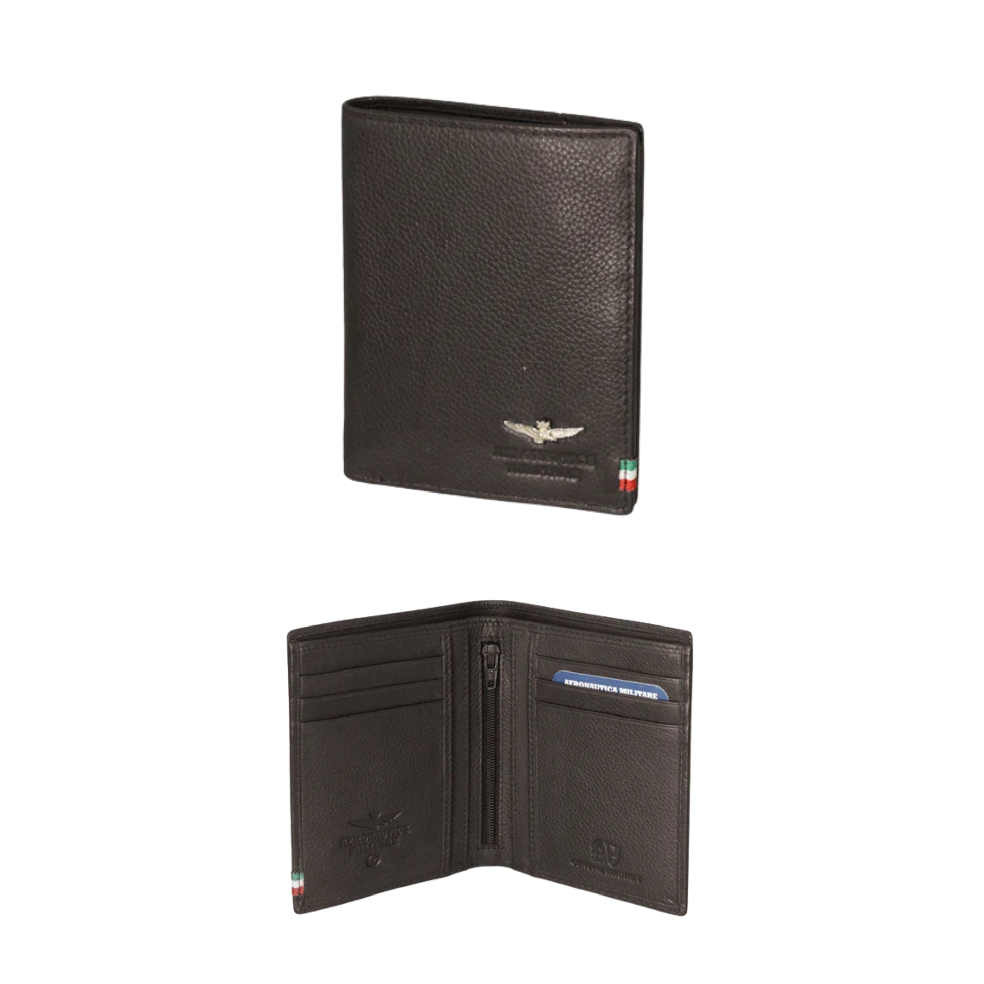 Portafoglio Verticale in Vera Pelle Flag - Aeronautica Militare