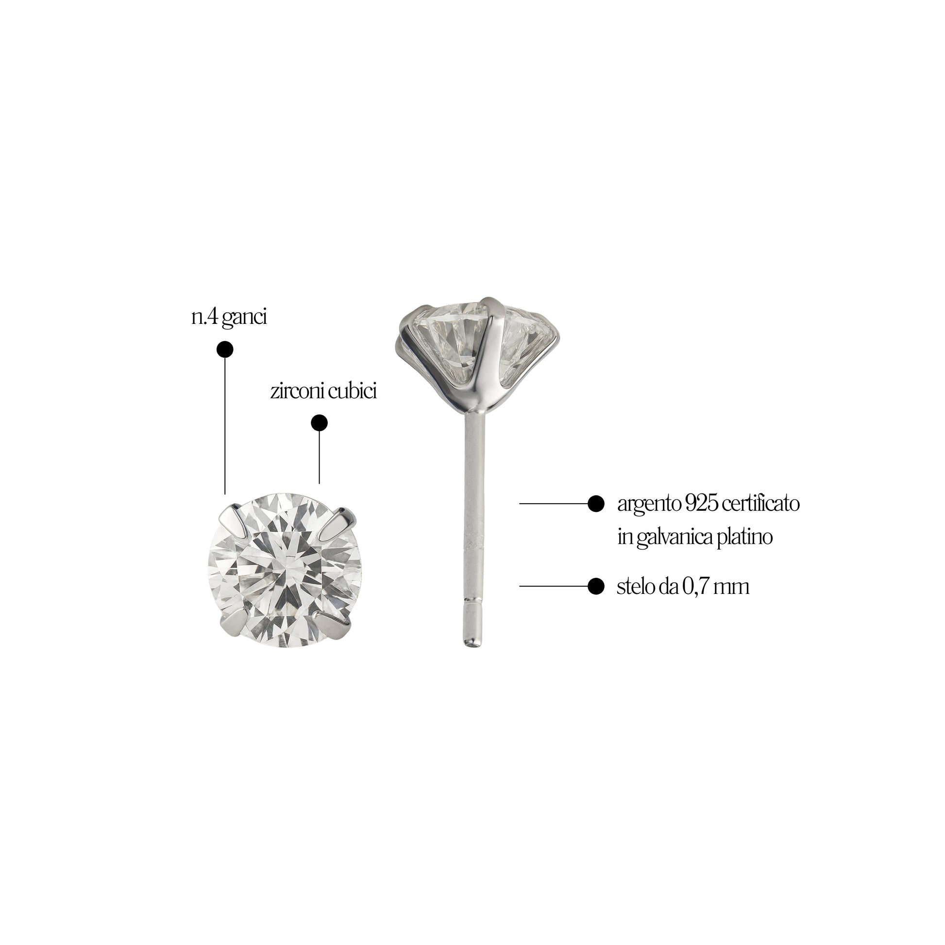 Orecchino Crystal in Argento 925 - Les Folies