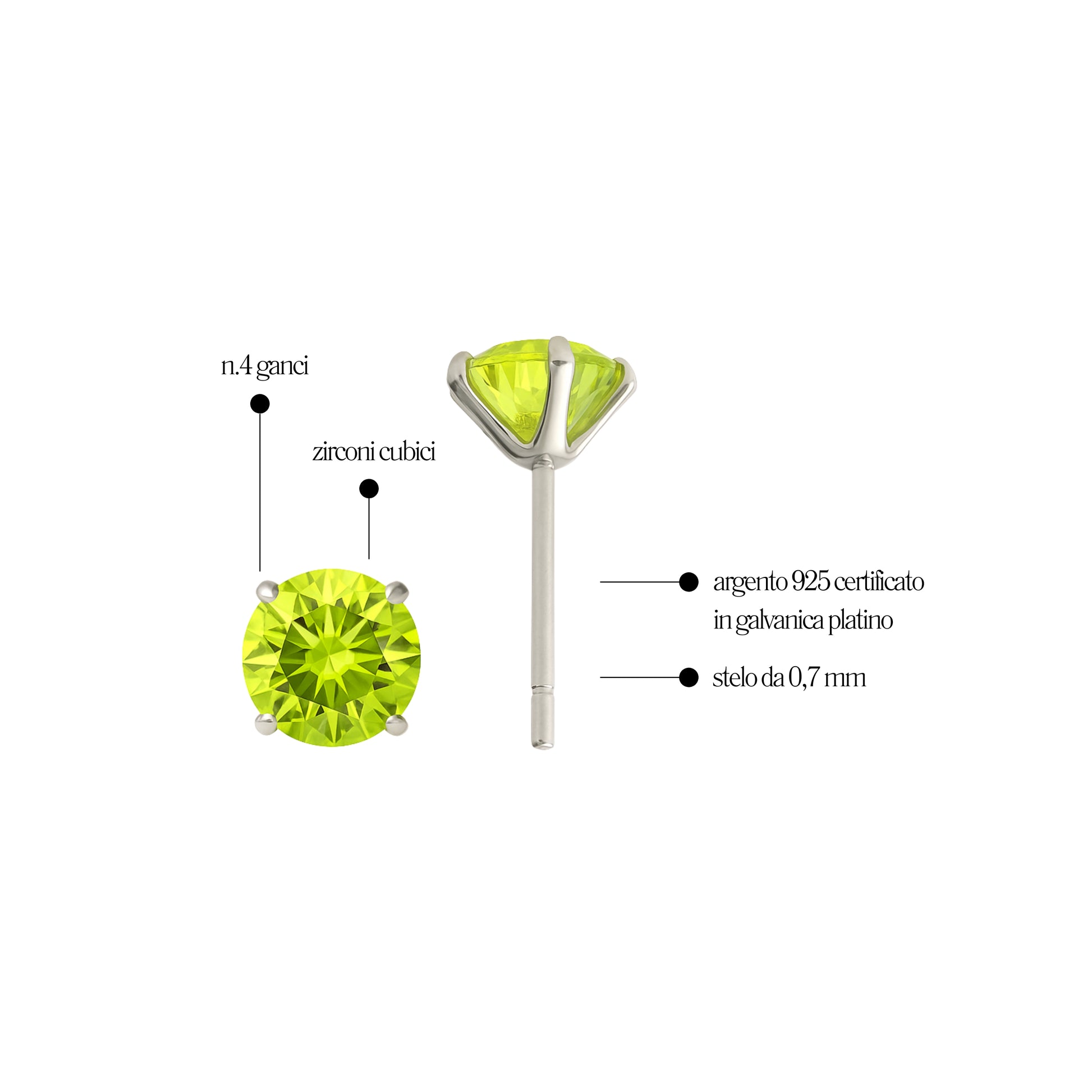 Orecchino Lime in Argento 925 - Les Folies