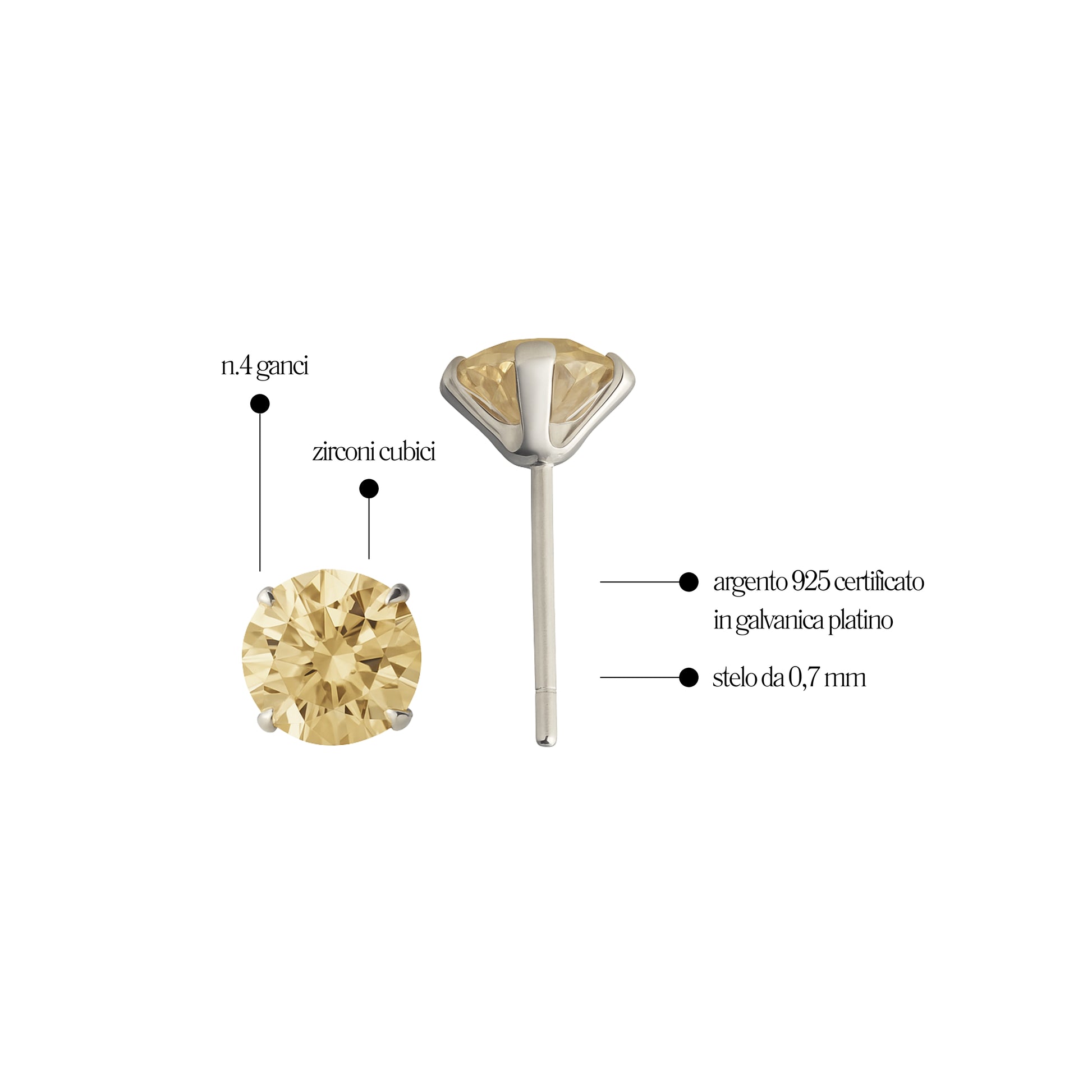 Orecchino Oro in Argento 925 - Les Folies