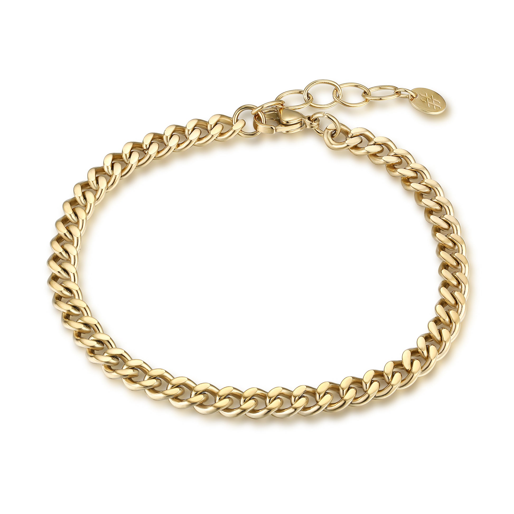 Bracciale grumetta Piatta 5mm 20+3cm oro