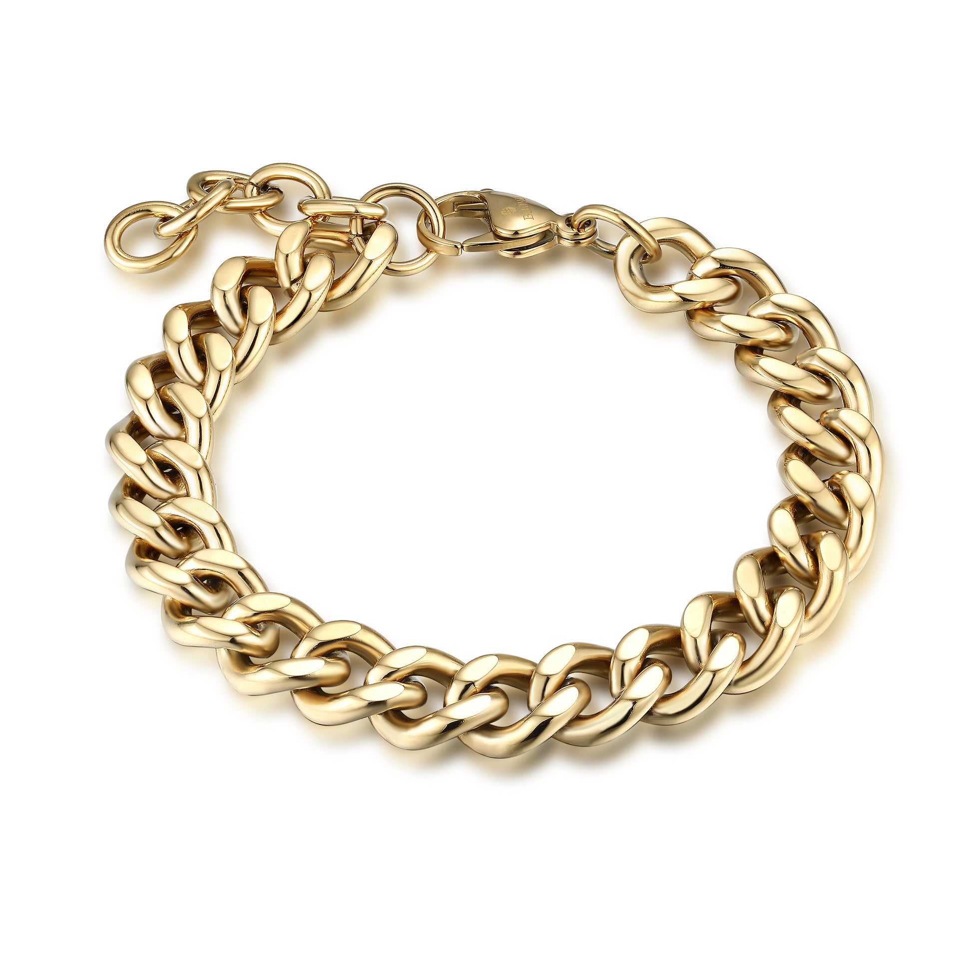 Bracciale grumetta Piatta 11mm 20+3cm oro