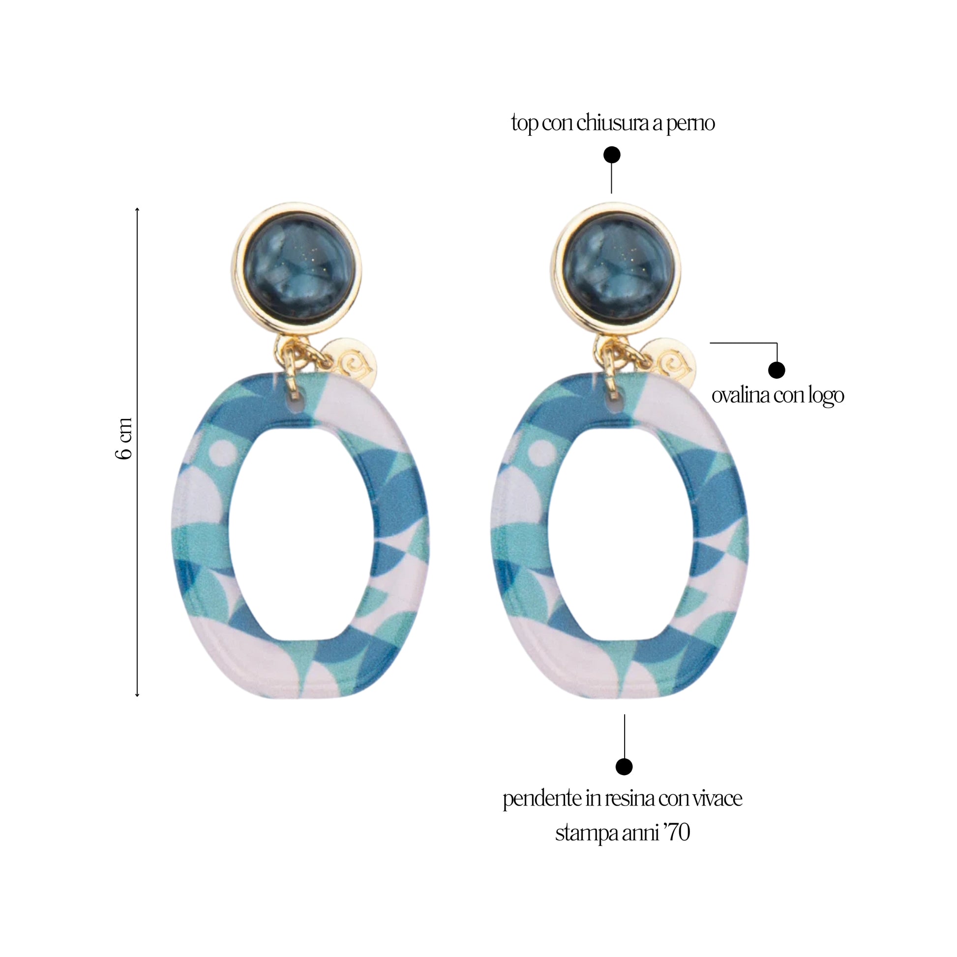 Orecchini Seventy Blue - You B'jou by Barbieri