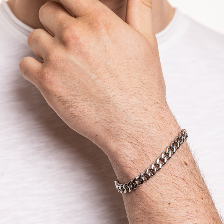 Flat curb bracelet 8mm 20+3cm