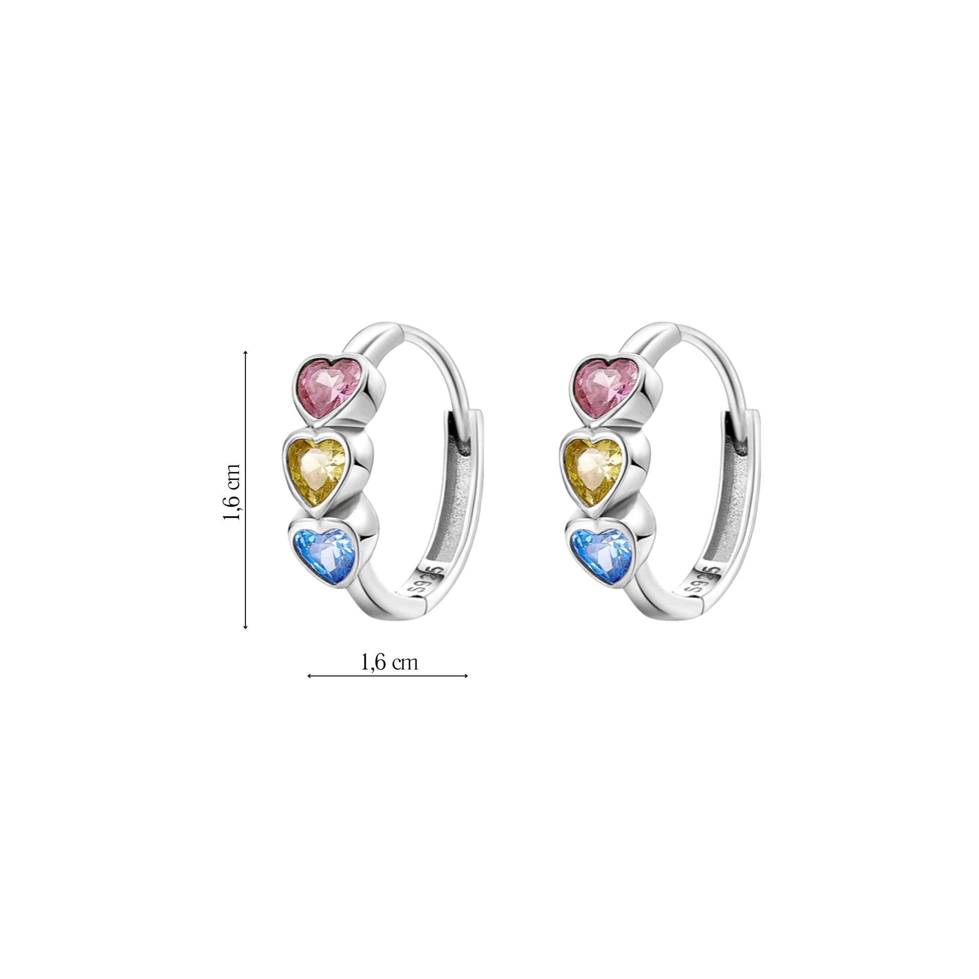 Coppia di Orecchini Tris di Cuori in Argento 925 - Les Folies