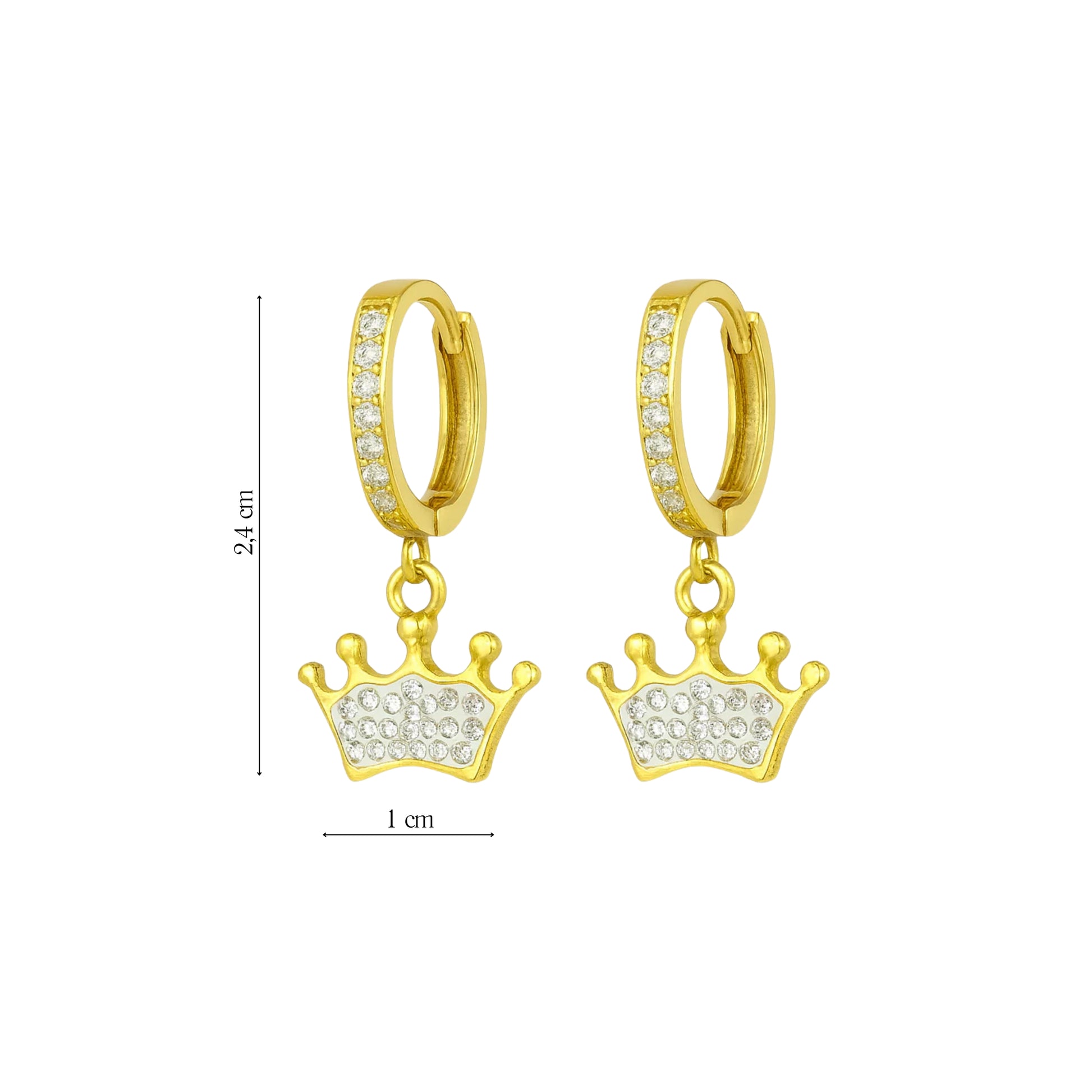Coppia di Orecchini Corona in Acciaio Inox - Les Folies