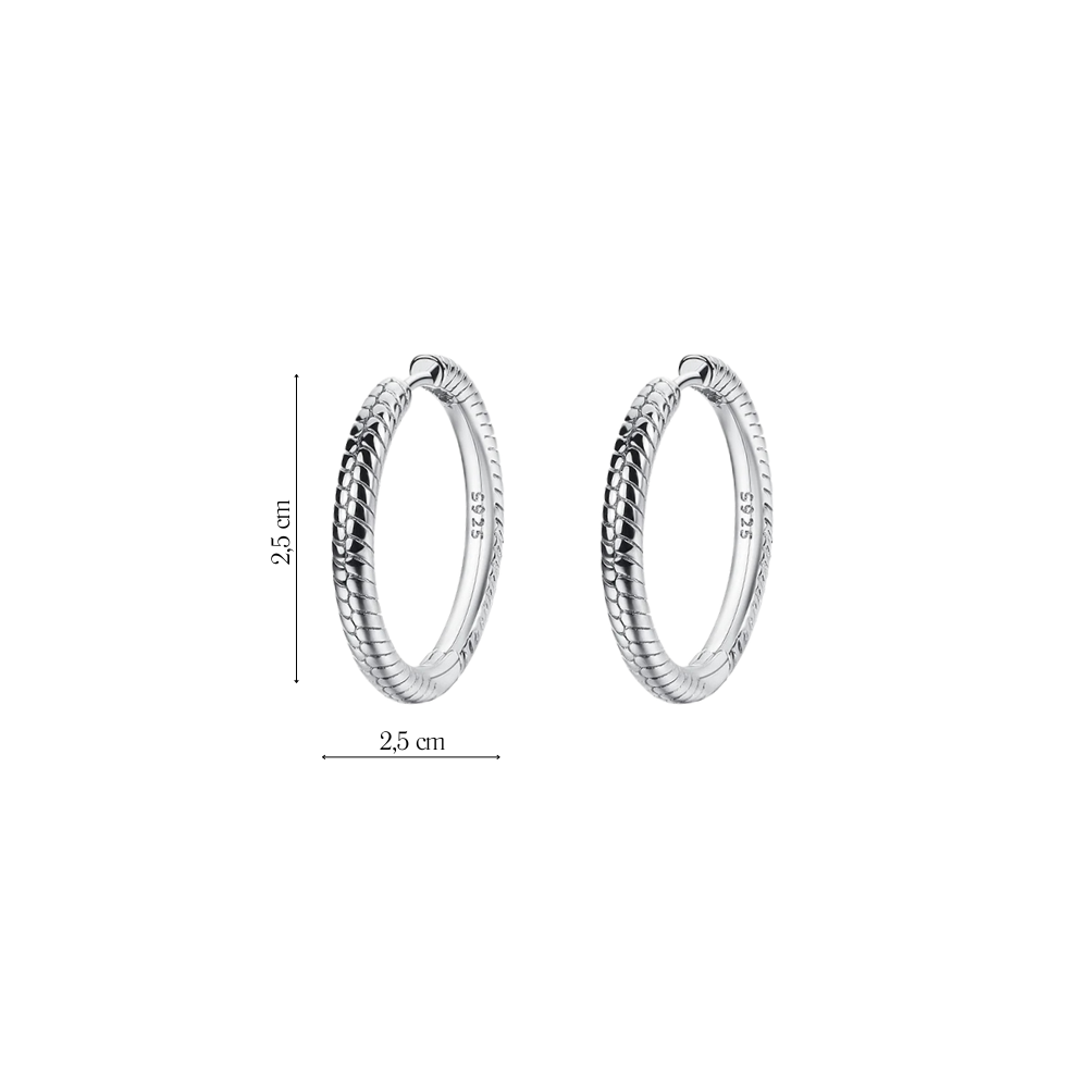 Coppia di Orecchini Snake in Argento 925 - Les Folies