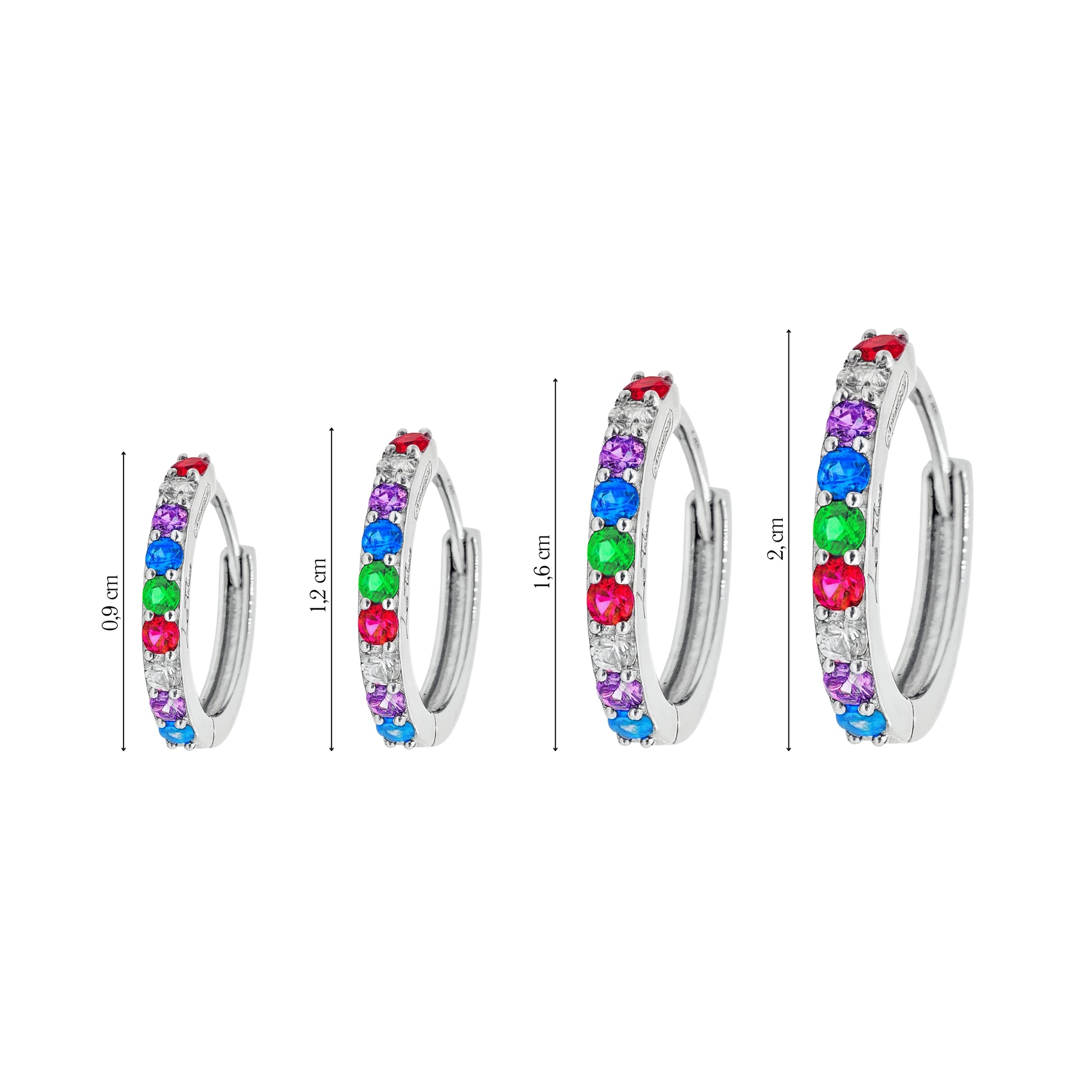 Coppia di Orecchini Multicolor in Argento 925 - Les Folies