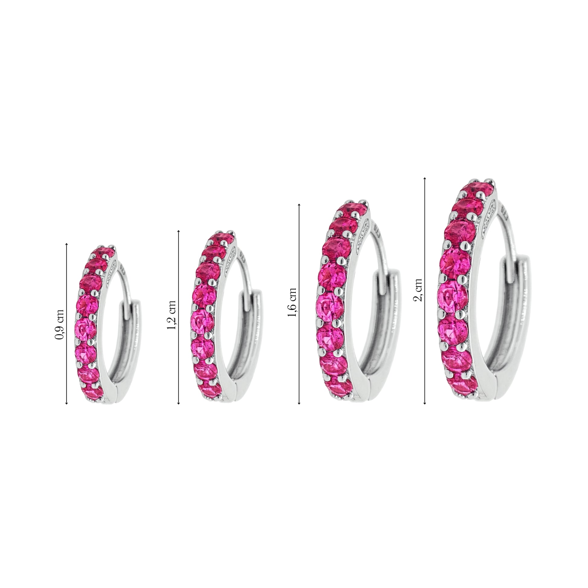 Coppia di Orecchini Fucsia in Argento 925 - Les Folies