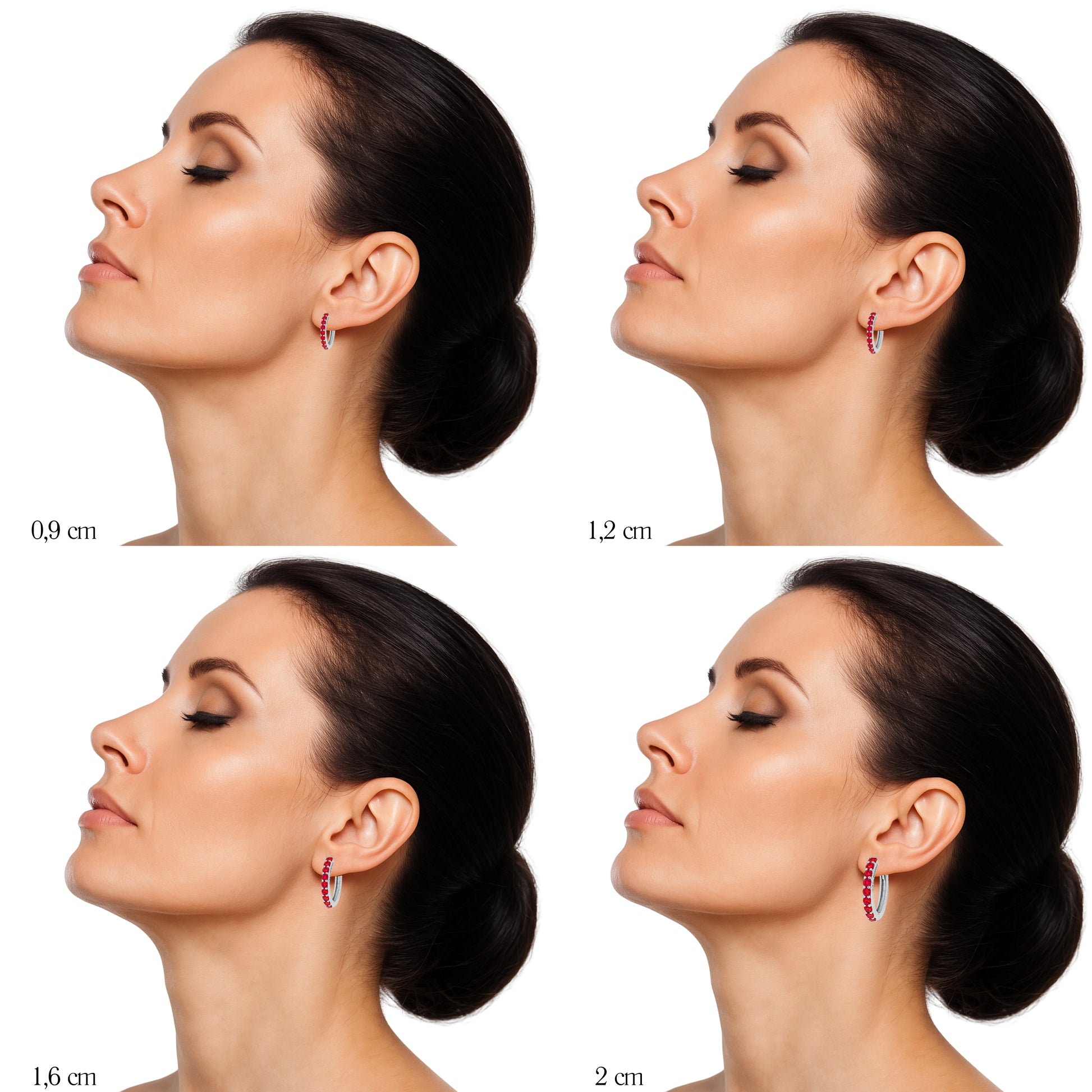 Coppia di Orecchini Rosso in Argento 925 - Les Folies