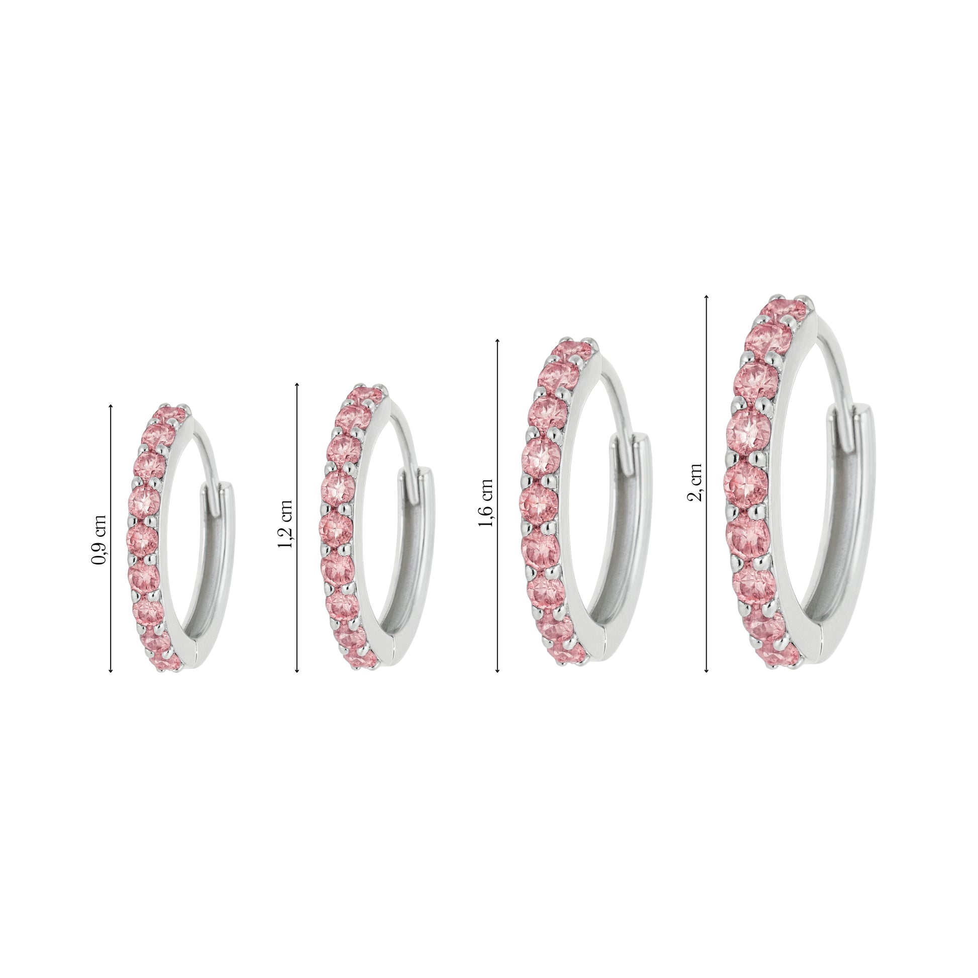 Coppia di Orecchini Rosa in Argento 925 - Les Folies
