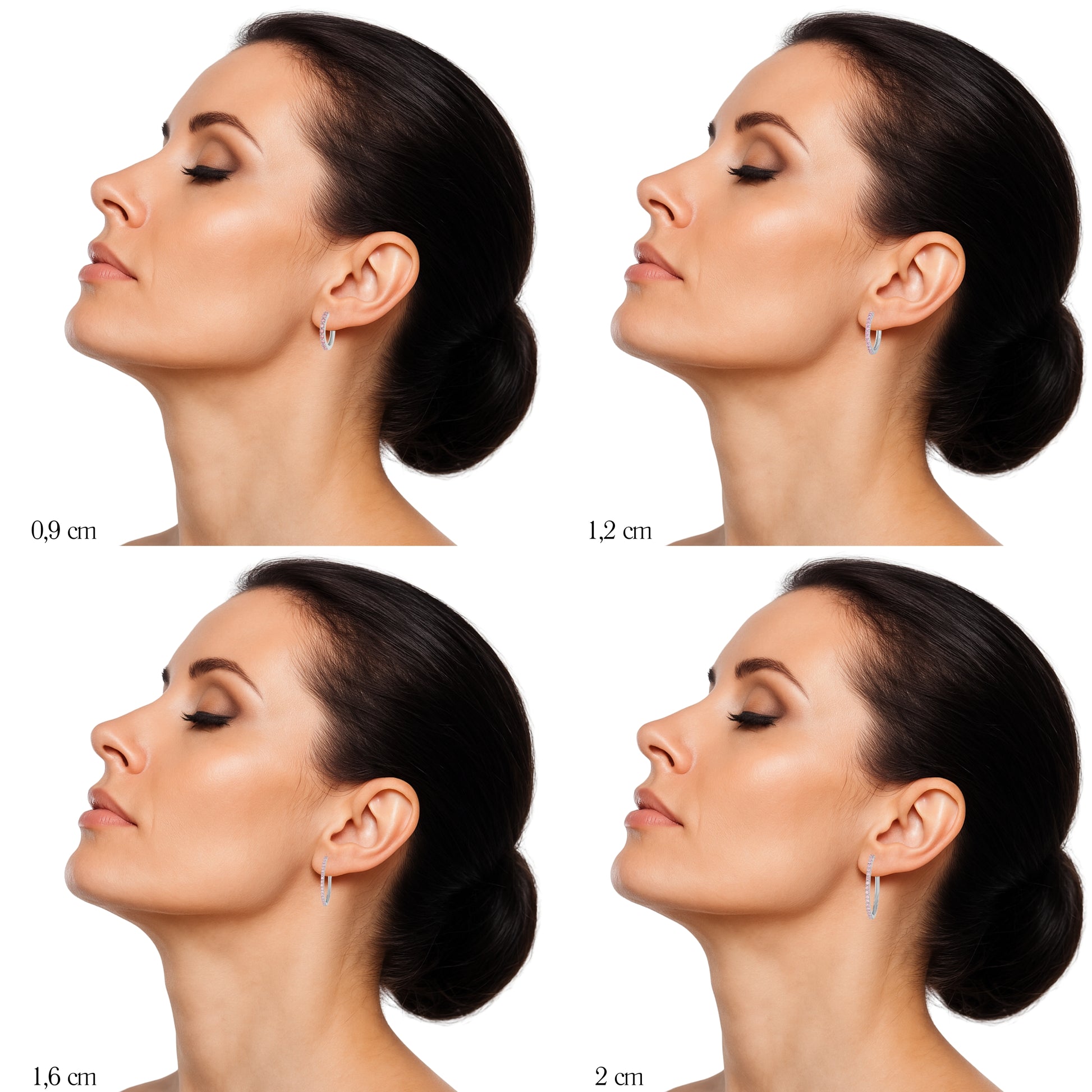 Coppia di Orecchini Rosa in Argento 925 - Les Folies