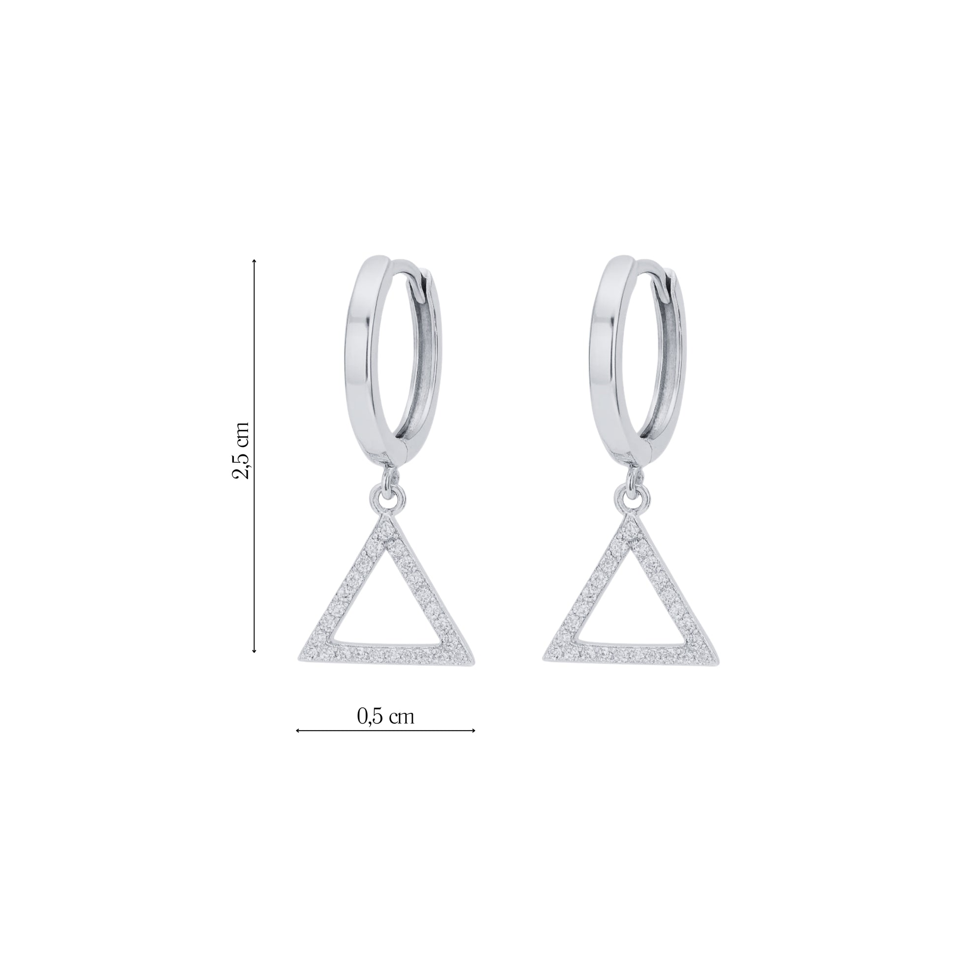 Pair of 925 Sterling Silver "TRIANGLE" Earrings