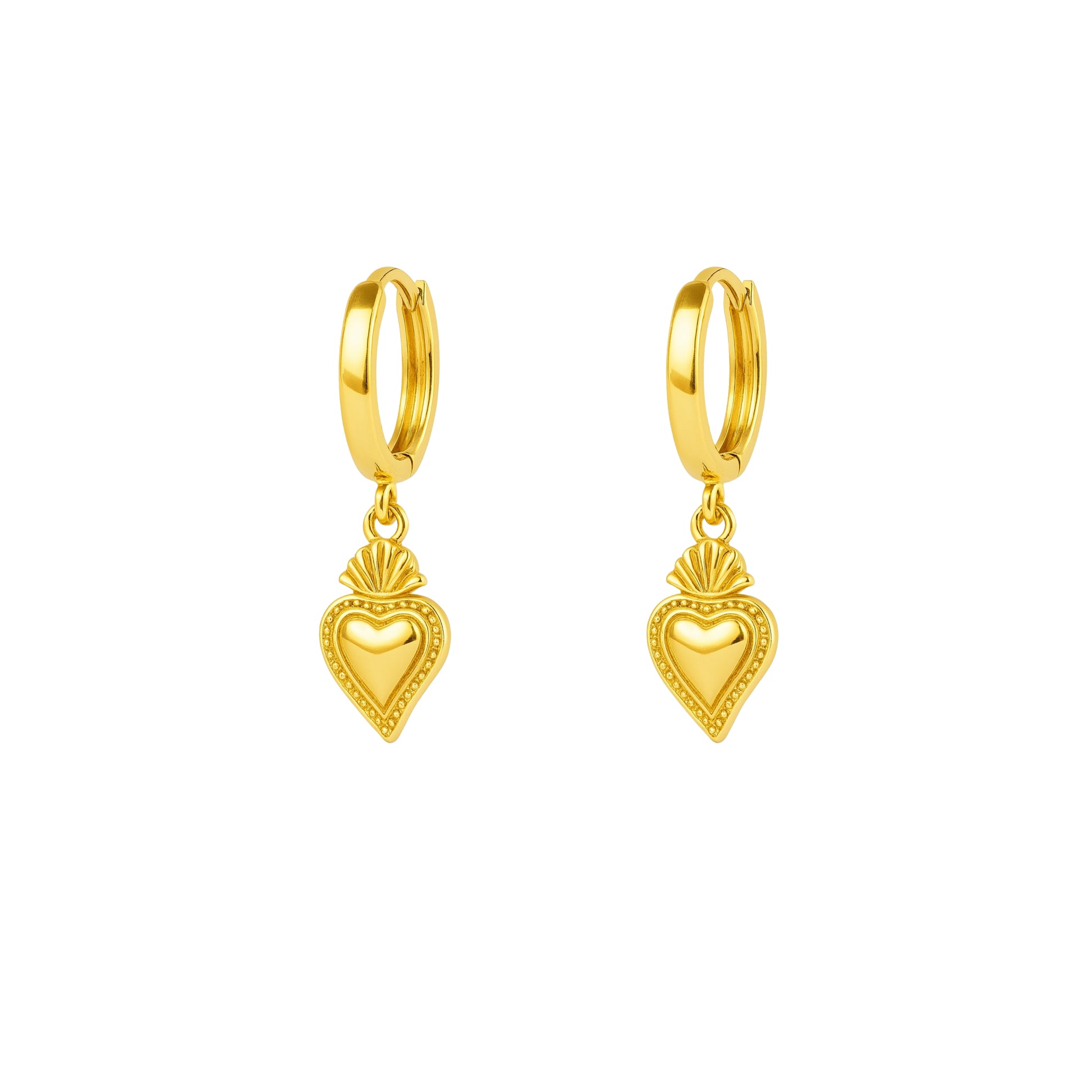 Coppia di Orecchini Sacro Cuore in Argento 925 - Les Folies