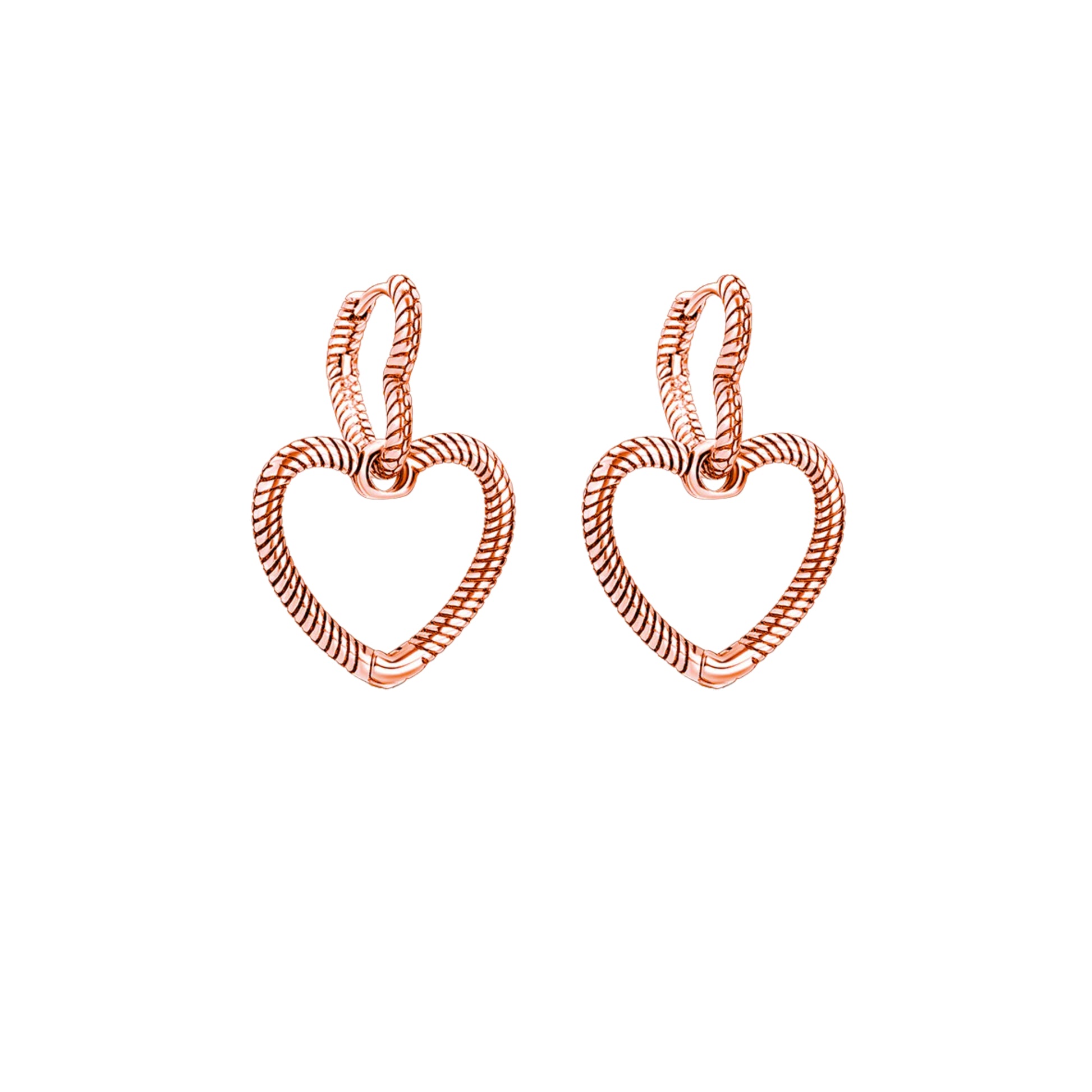 Coppia di Orecchini Cuore Snake in Argento 925 - Les Folies