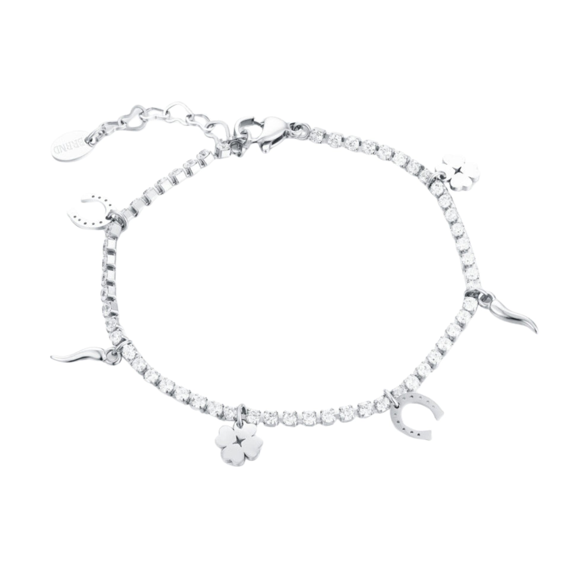 Bracciale Tennis Simboli Fortuna Acciaio Inox - Brand