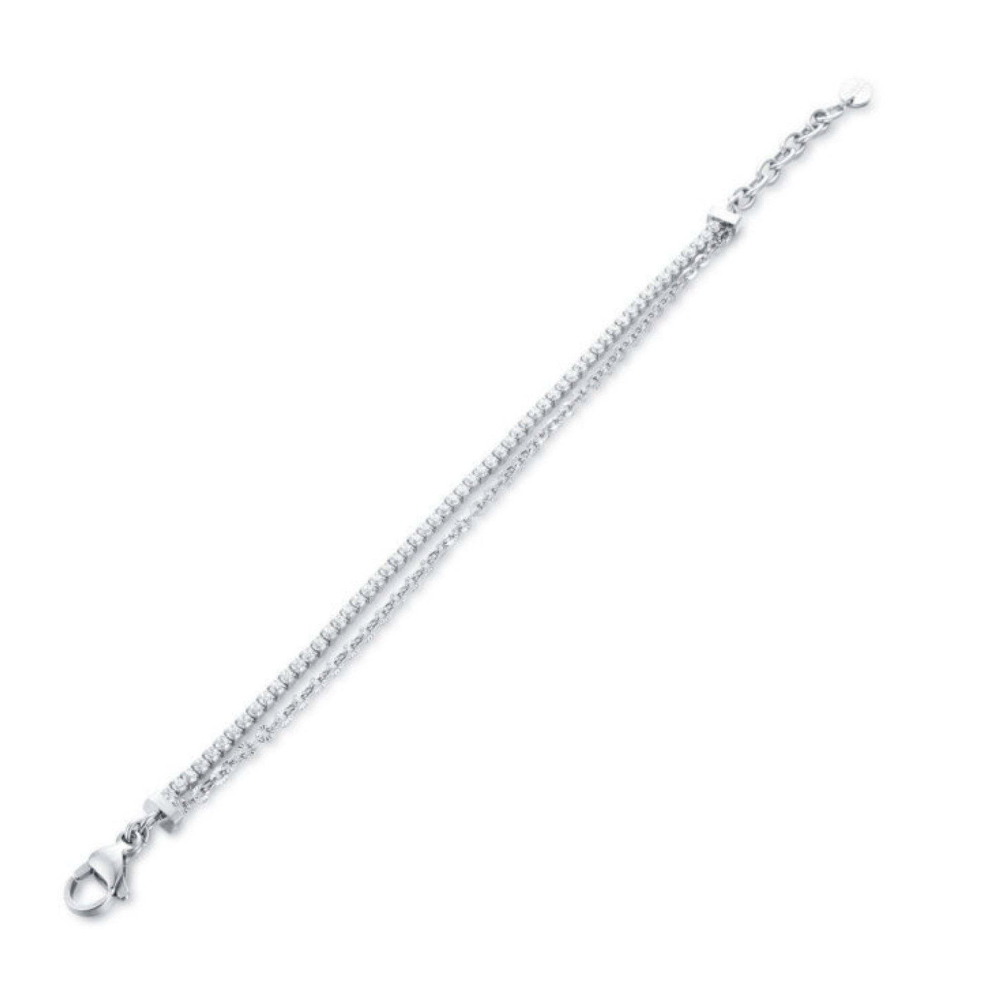 Tennis bracelet with flower chain
