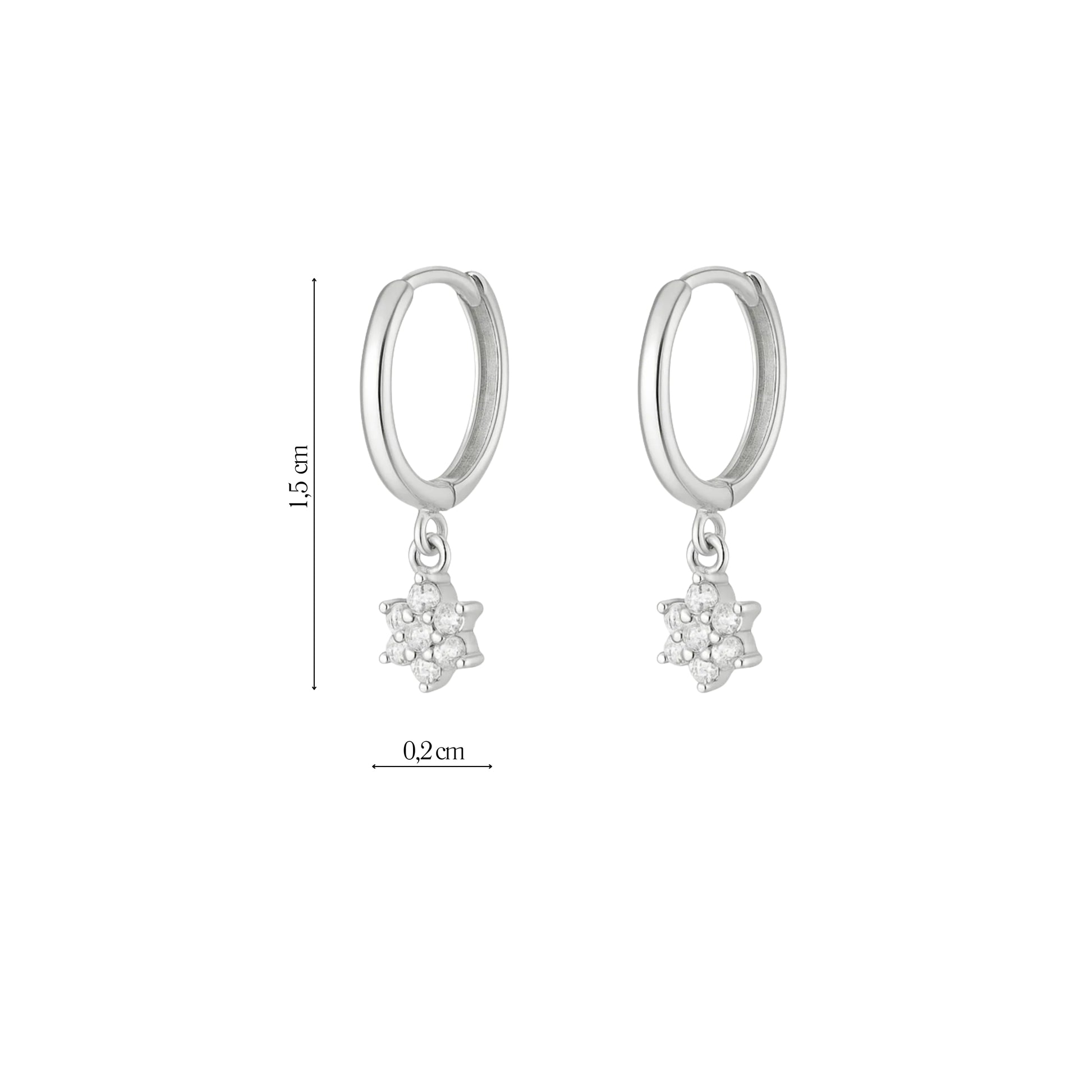 Coppia di Orecchini Fiore in Argento 925 - Les Folies