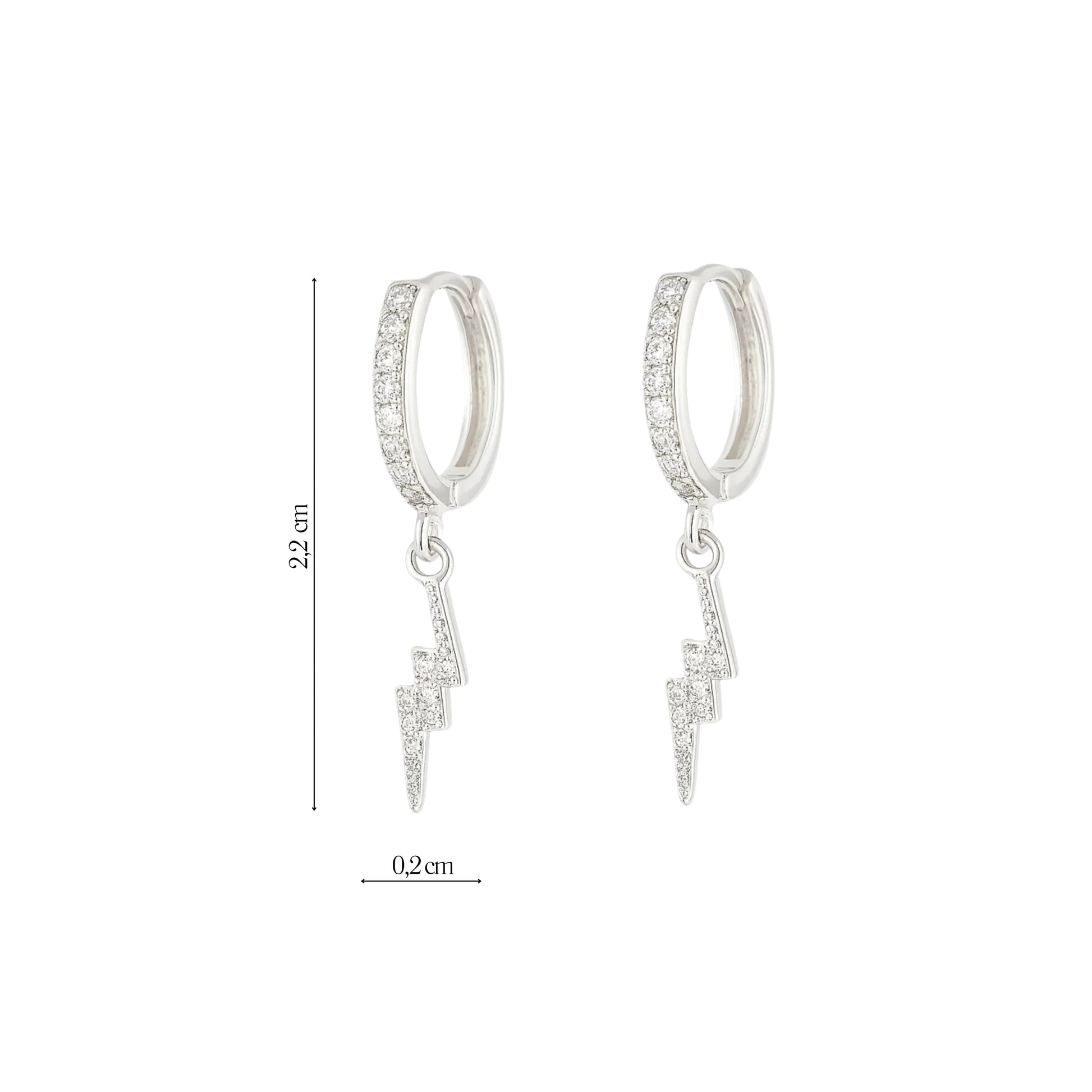 Pair of 925 Silver "LIGHTNING" Earrings
