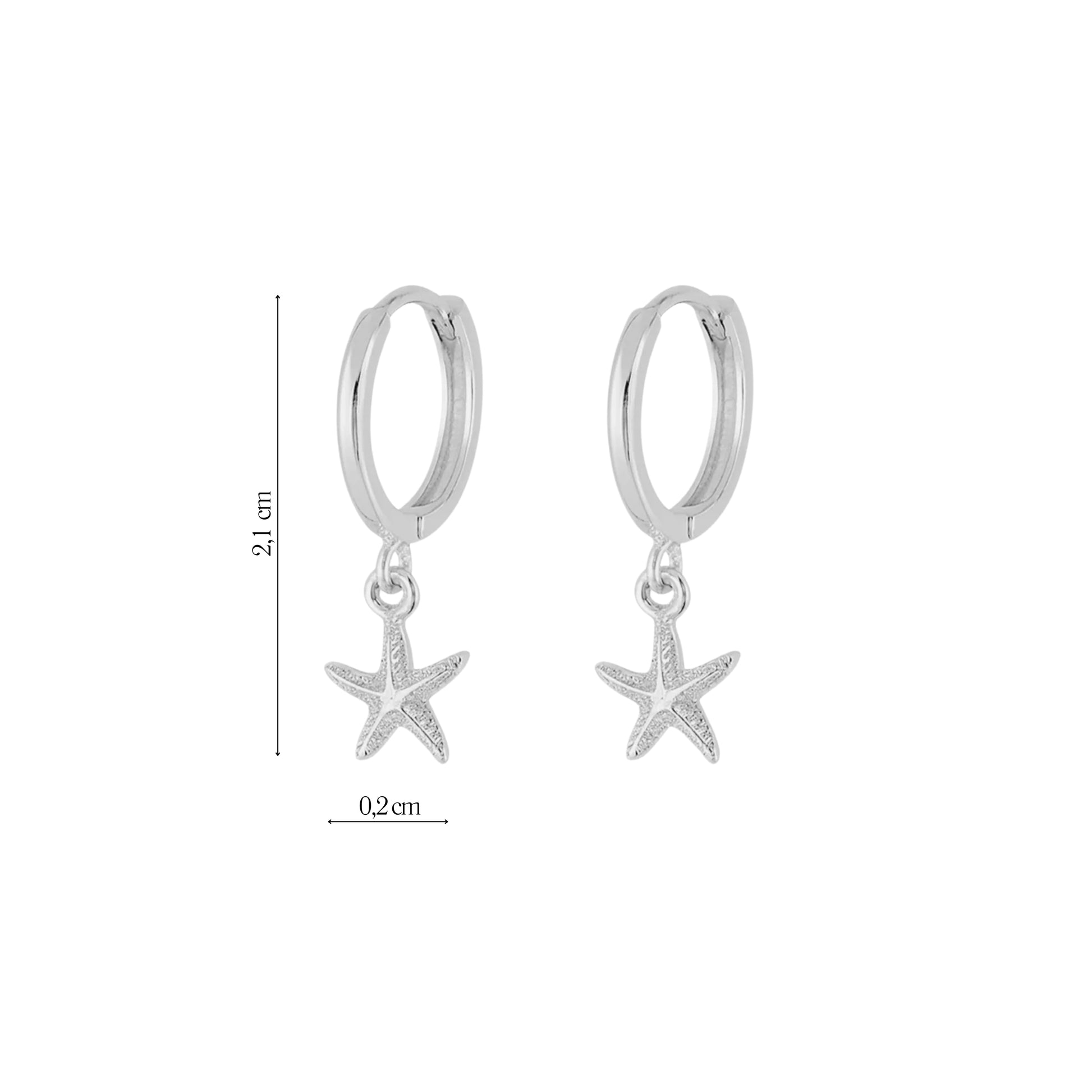 Coppia di Orecchini Stella Marina in Argento 925 - Les Folies
