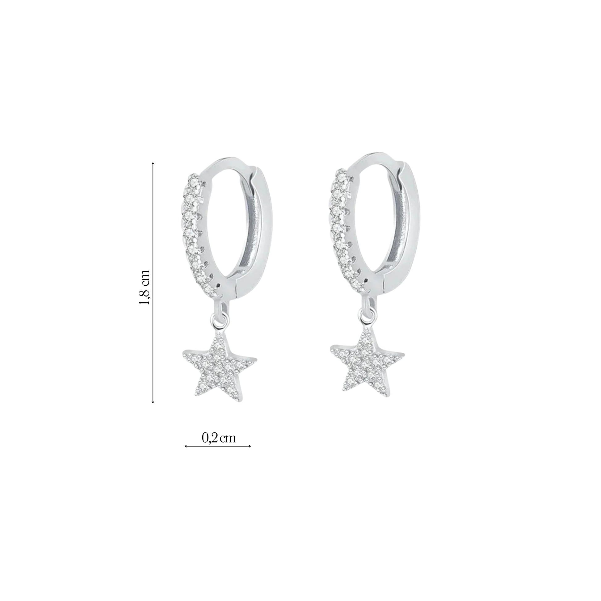 Coppia di Orecchini Stella in Argento 925 - Les Folies