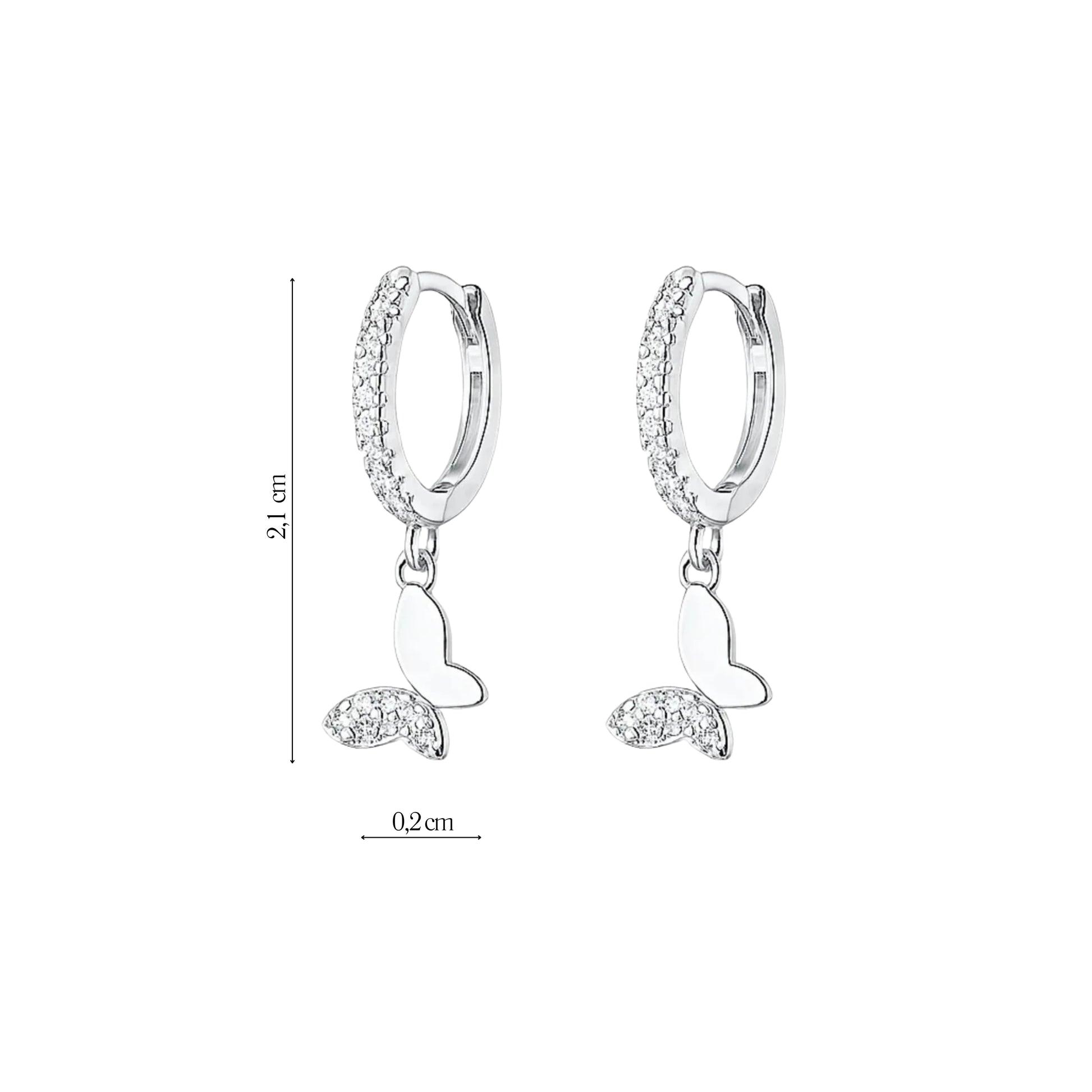 Coppia di Orecchini Farfalla in Argento 925 - Les Folies