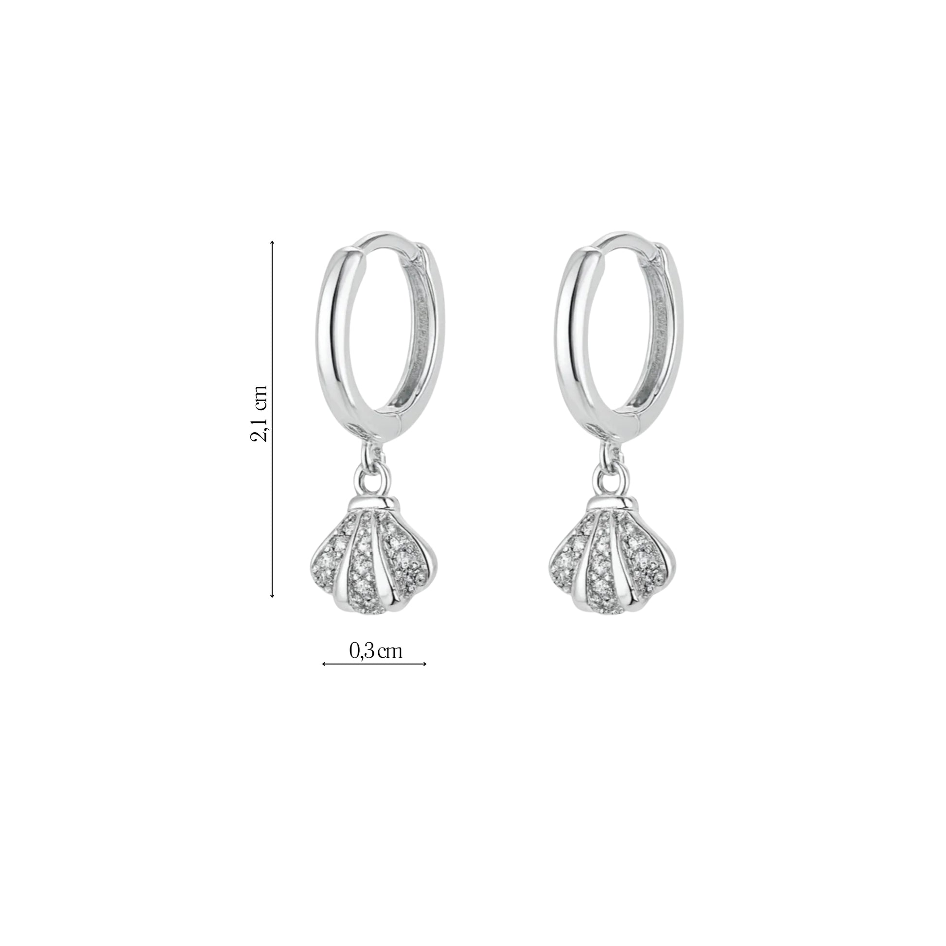 Coppia di Orecchini Conchiglia in Argento 925 - Les Folies