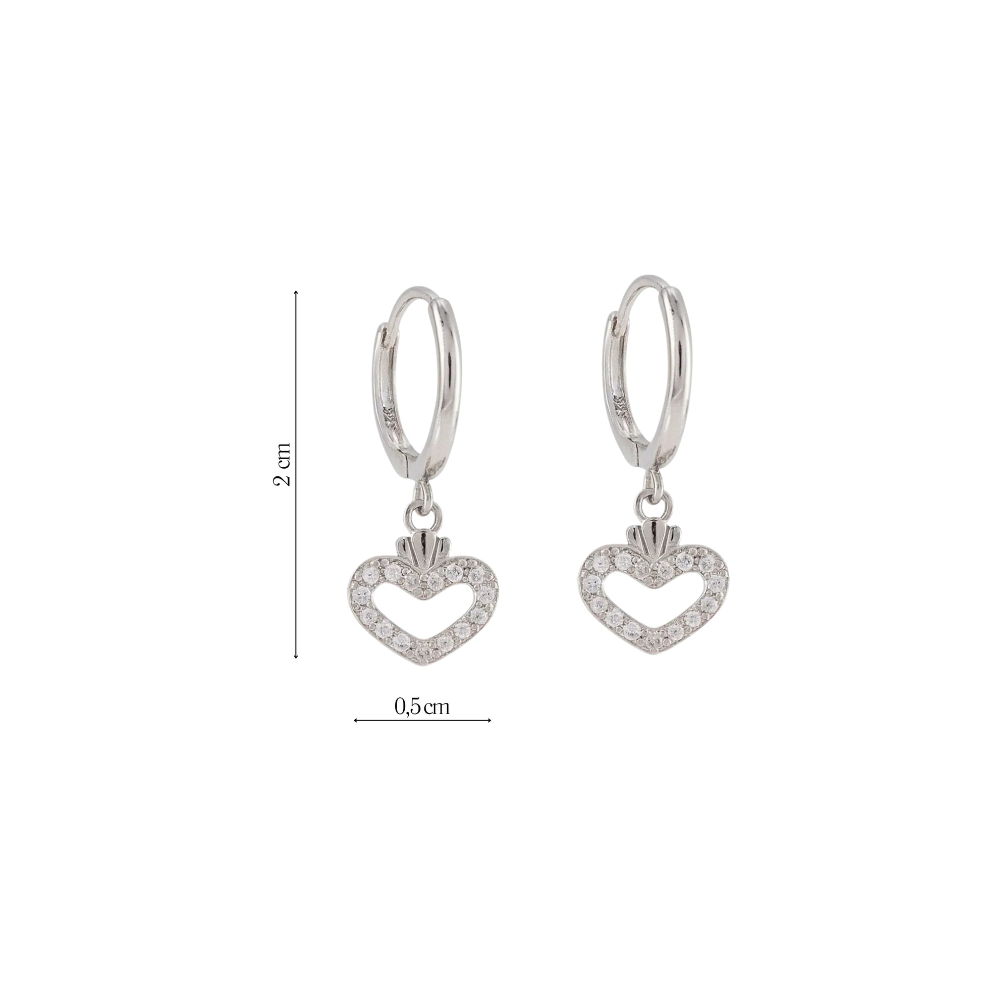 Coppia di Orecchini Cuore in Argento 925 - Les Folies