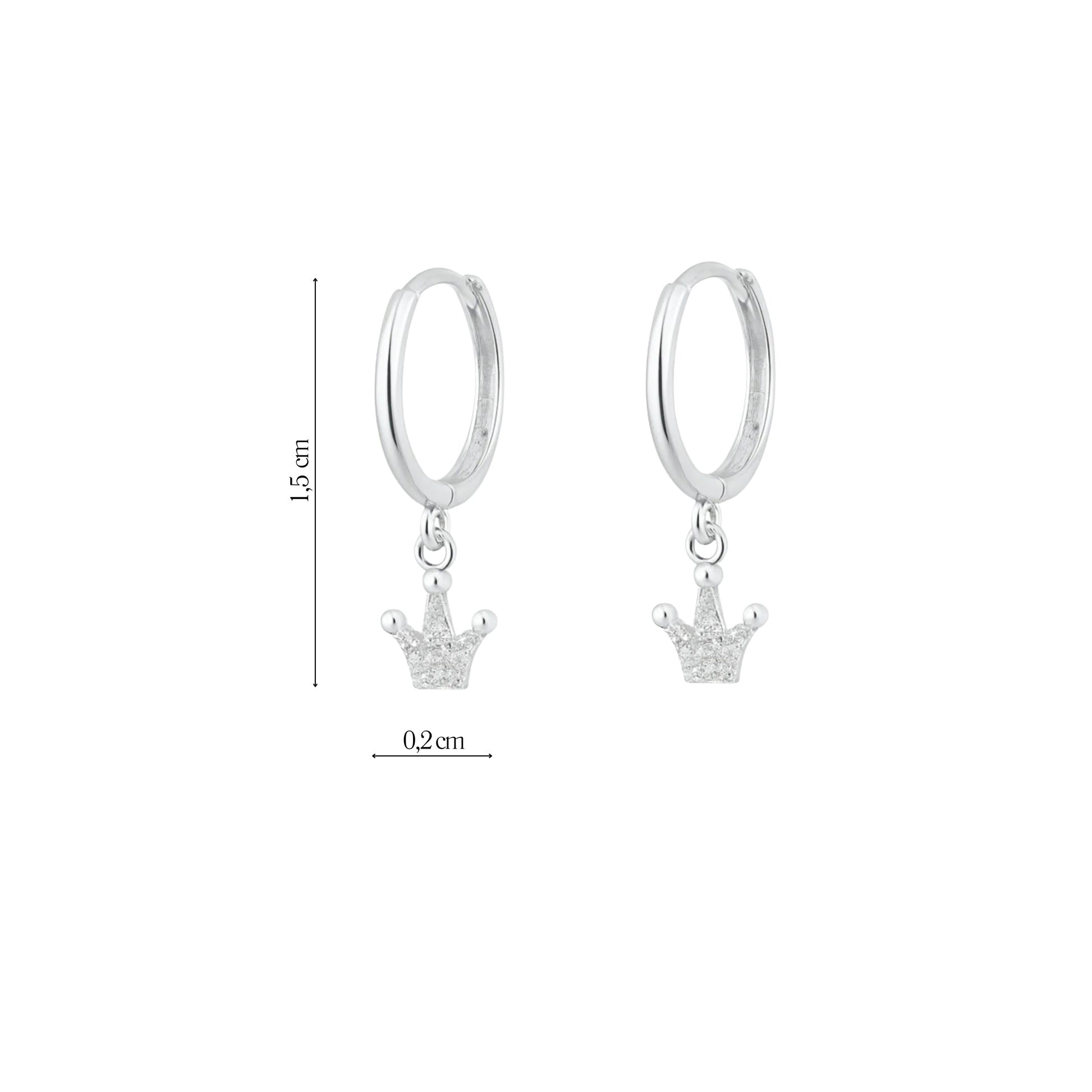 Coppia di Orecchini Corona in Argento 925 - Les Folies
