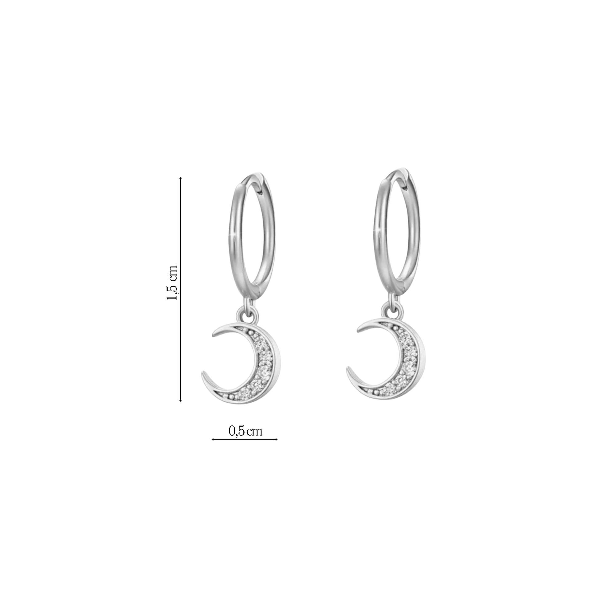 Coppia di Orecchini Luna in Argento 925 - Les Folies
