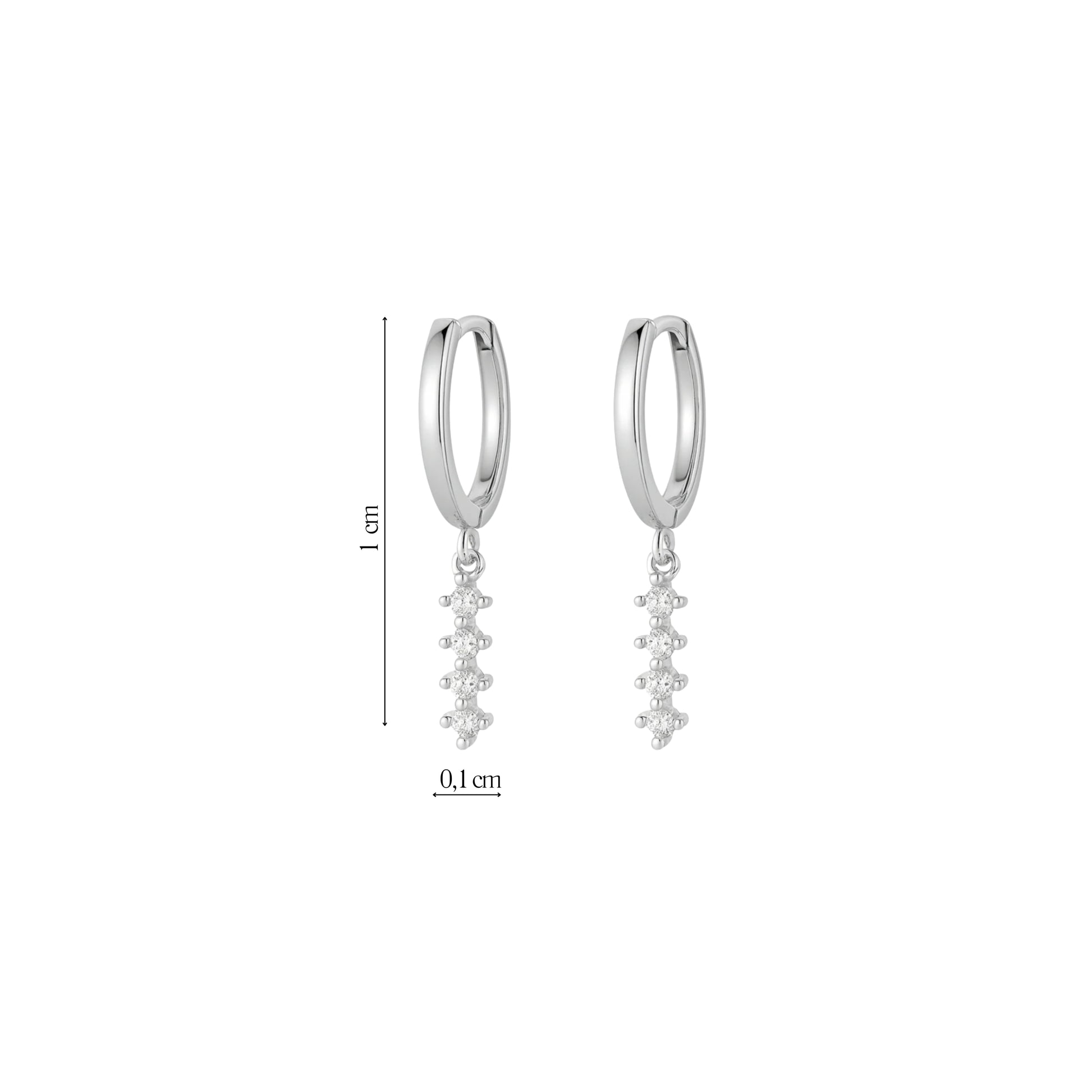 Pair of 925 Silver "Stone Pendant" Earrings