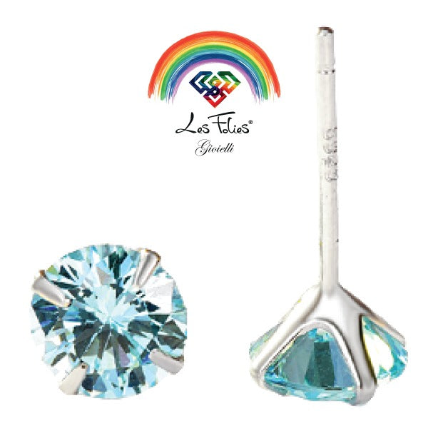 Orecchino Punto Luce ACQUAMARINA - Argento 925