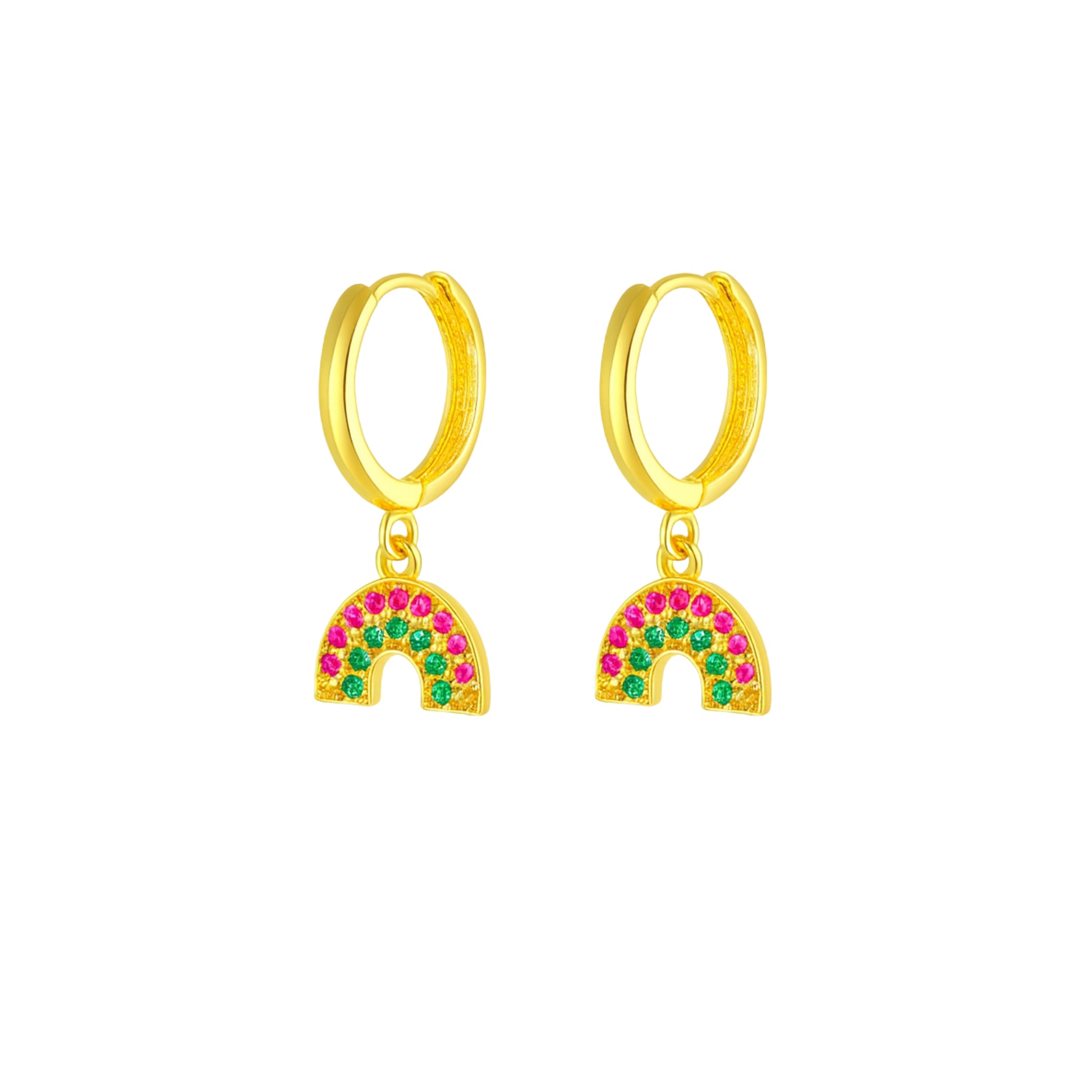 Coppia Di Orecchini Argento 925 - Arcobaleno Multicolor