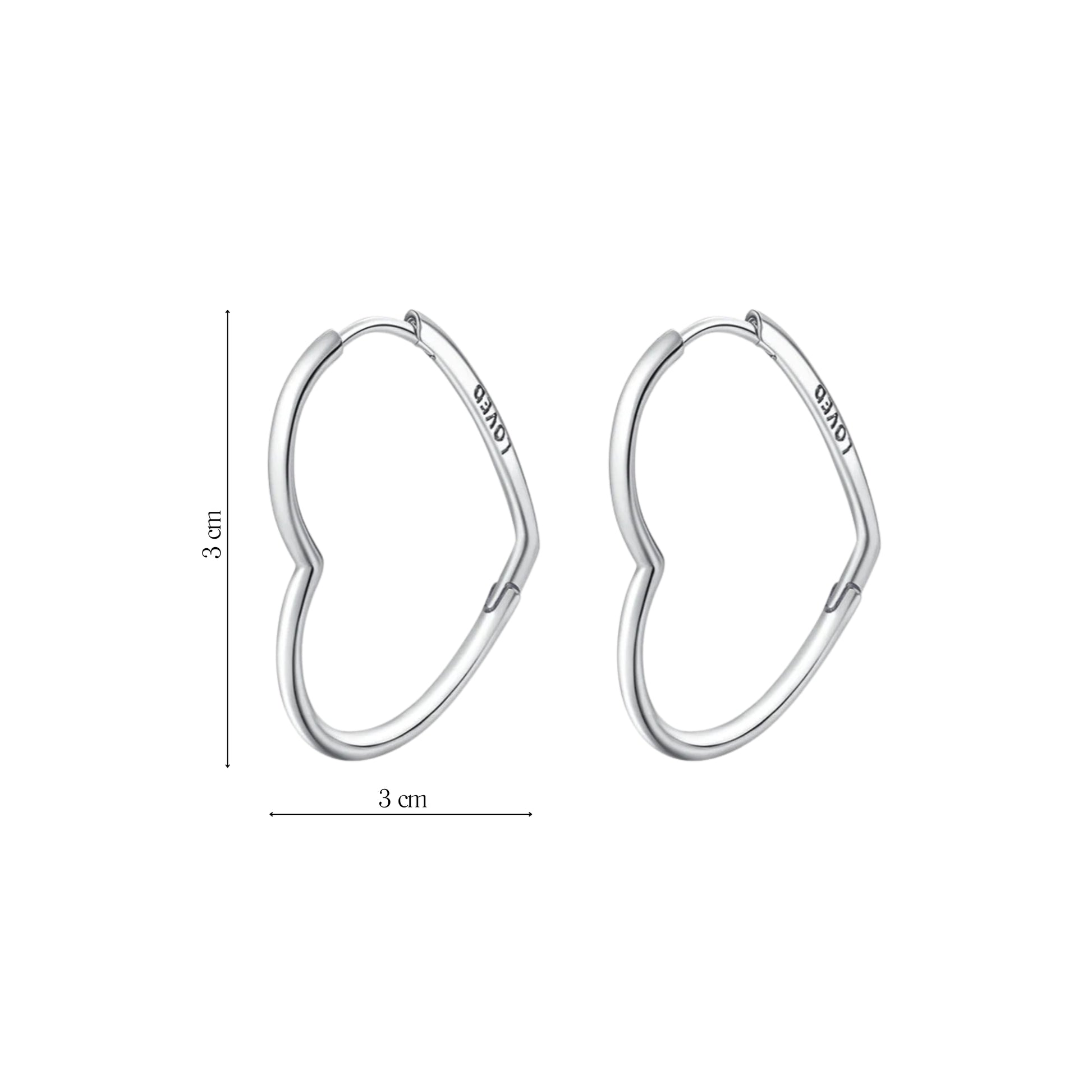 Coppia di Orecchini Cuore in Argento 925 - Les Folies