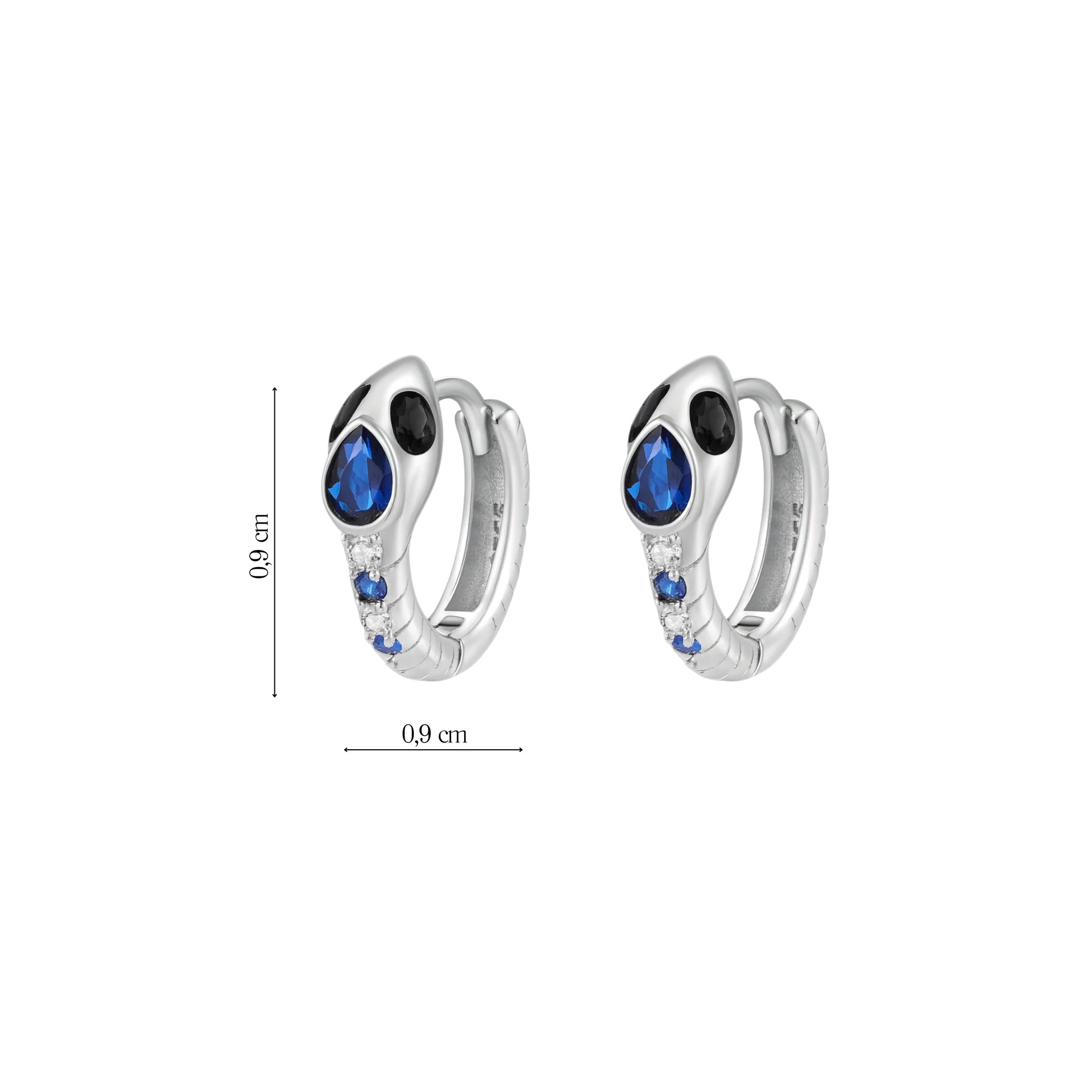 Coppia di Orecchini Snake in Argento 925 - Les Folies