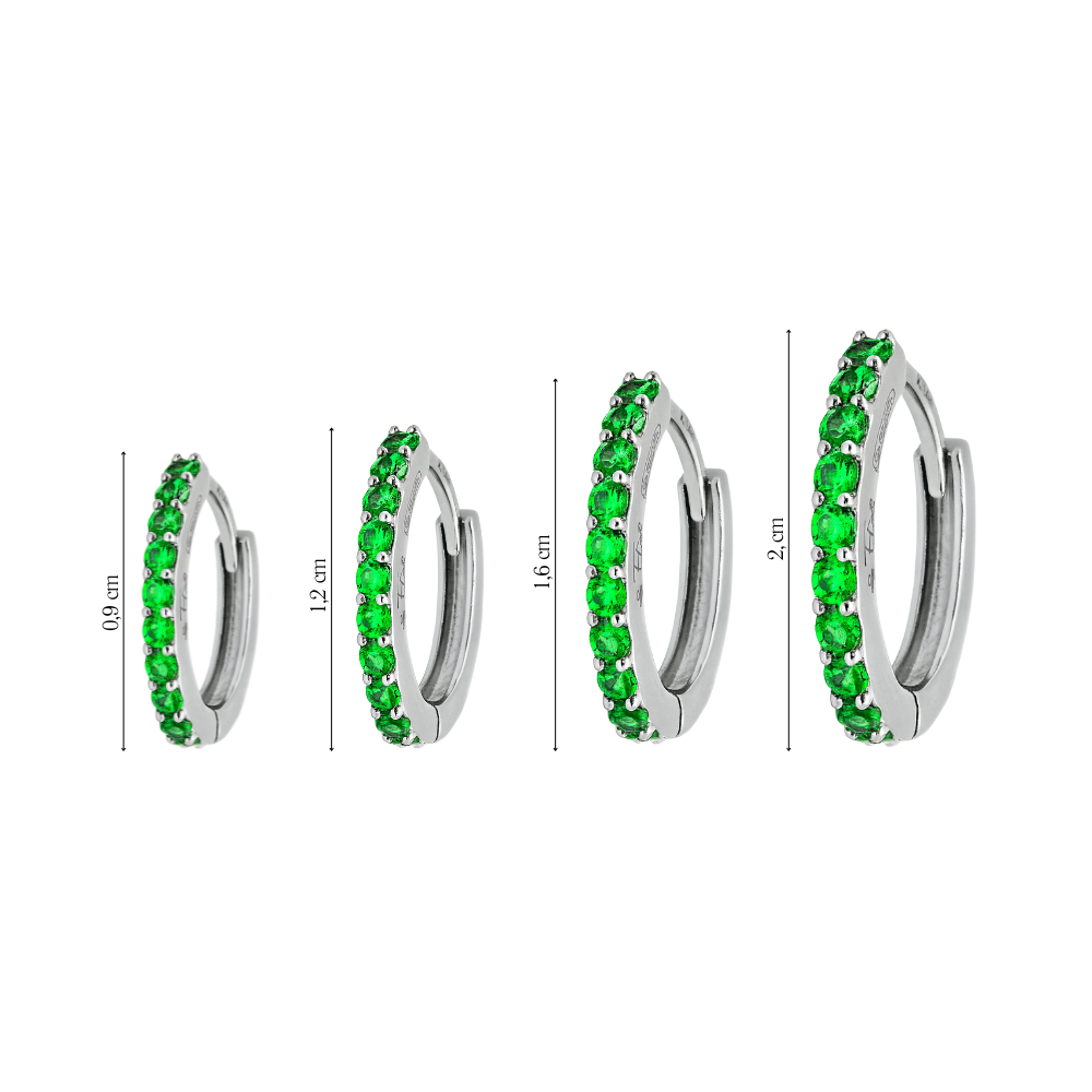 Coppia di Orecchini Verde in Argento 925 - Les Folies
