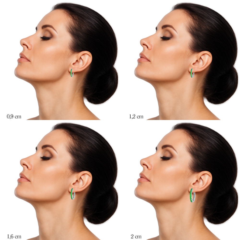 Coppia di Orecchini Verde in Argento 925 - Les Folies