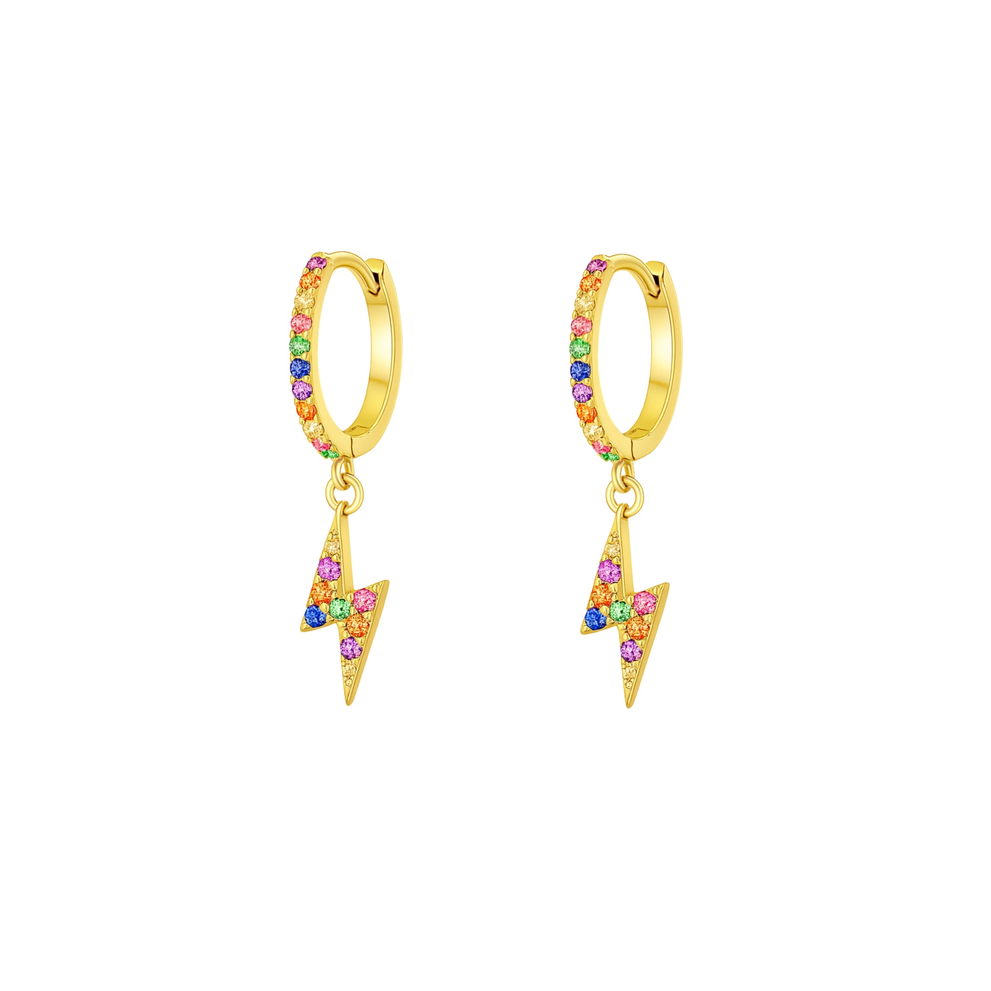 Coppia di Orecchini Fulmine Multicolor in Argento 925 - Les Folies