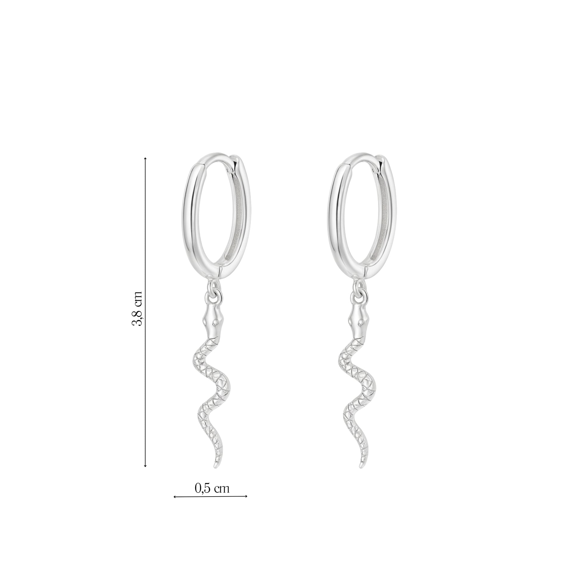 Pair of 925 Silver "SNAKE" Earrings