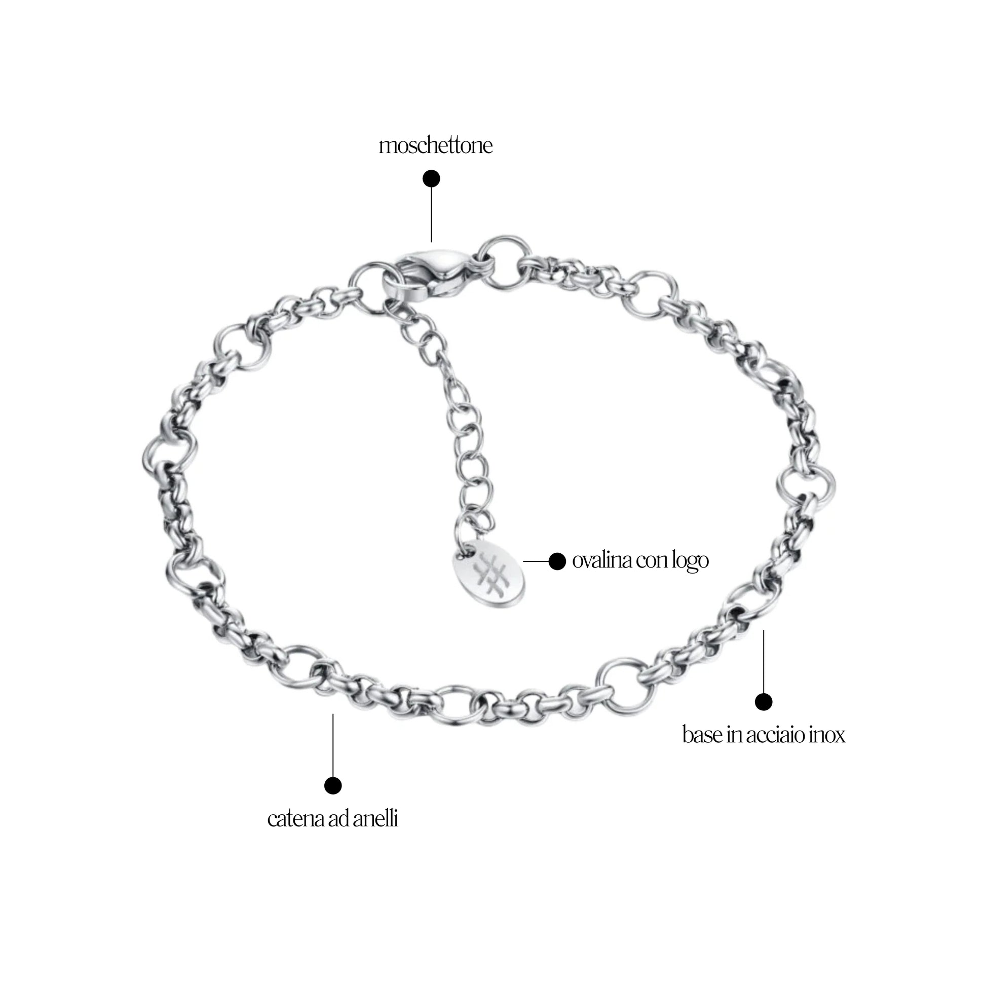 Bracciale Catena e Anellini Personal - Brand Gioielli